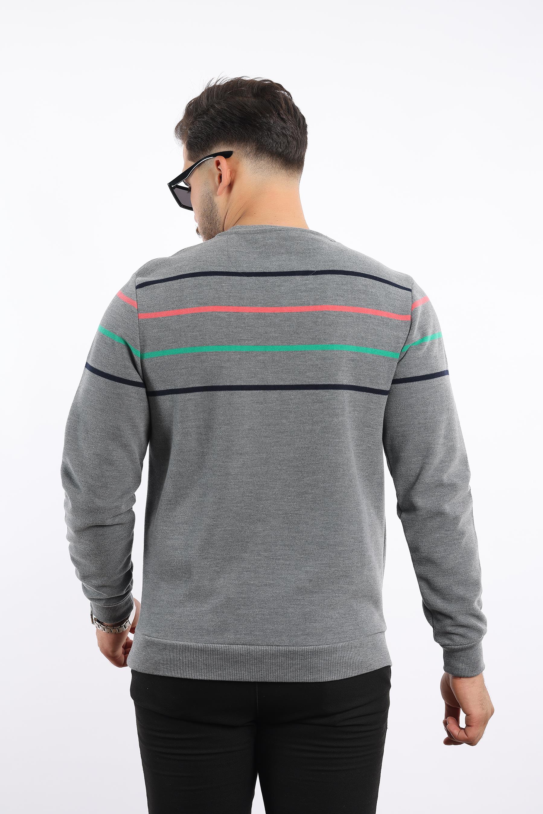 Panolu Selanik Dokuma Bisiklet Yaka Sweatshirt