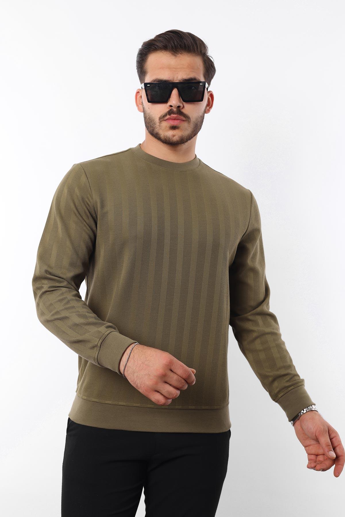 Rugatchi Jakarlı Sweatshirt – %70 Pamuk %30 Viskoz Bisiklet Yaka
