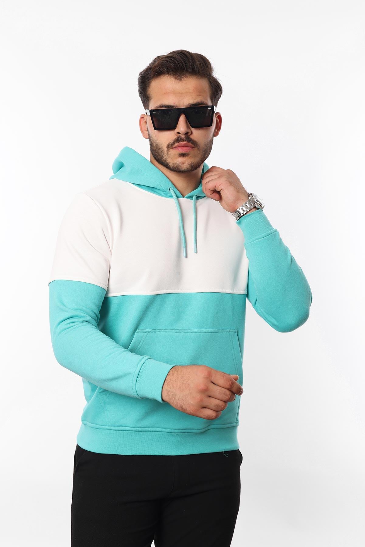 3 İplik Kapüşonlu Kanguru Cepli Sweatshirt – Pamuk Viskon Regular Fit Rugatchi Exclusive