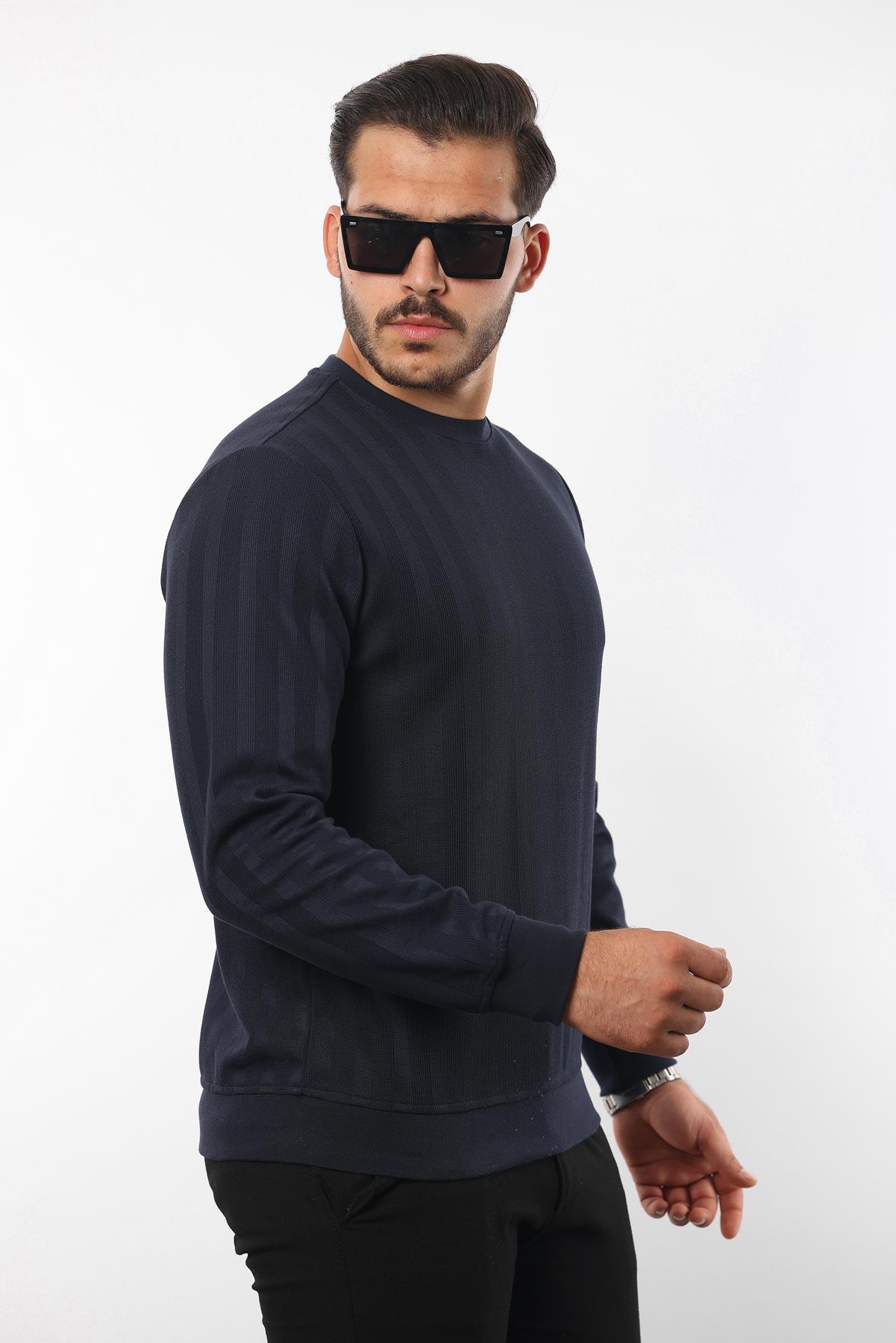 Rugatchi Jakarlı Sweatshirt – %70 Pamuk %30 Viskoz Bisiklet Yaka