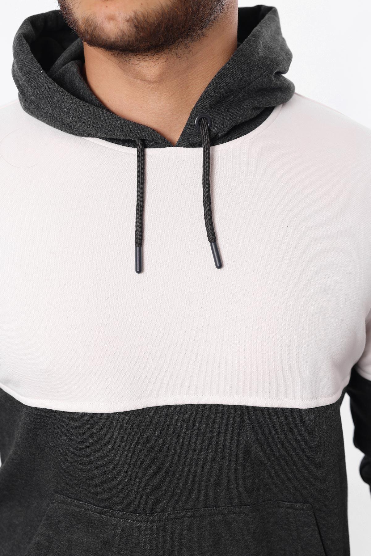 3 İplik Kapüşonlu Kanguru Cepli Sweatshirt – Pamuk Viskon Regular Fit Rugatchi Exclusive