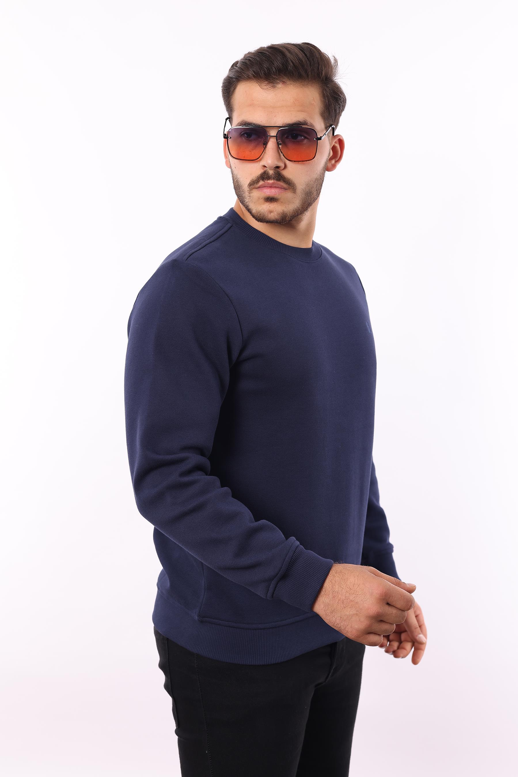 Rugatchi Şardonlu Pike Sweatshirt – %70 Pamuk %30 Viskoz Bisiklet Yaka