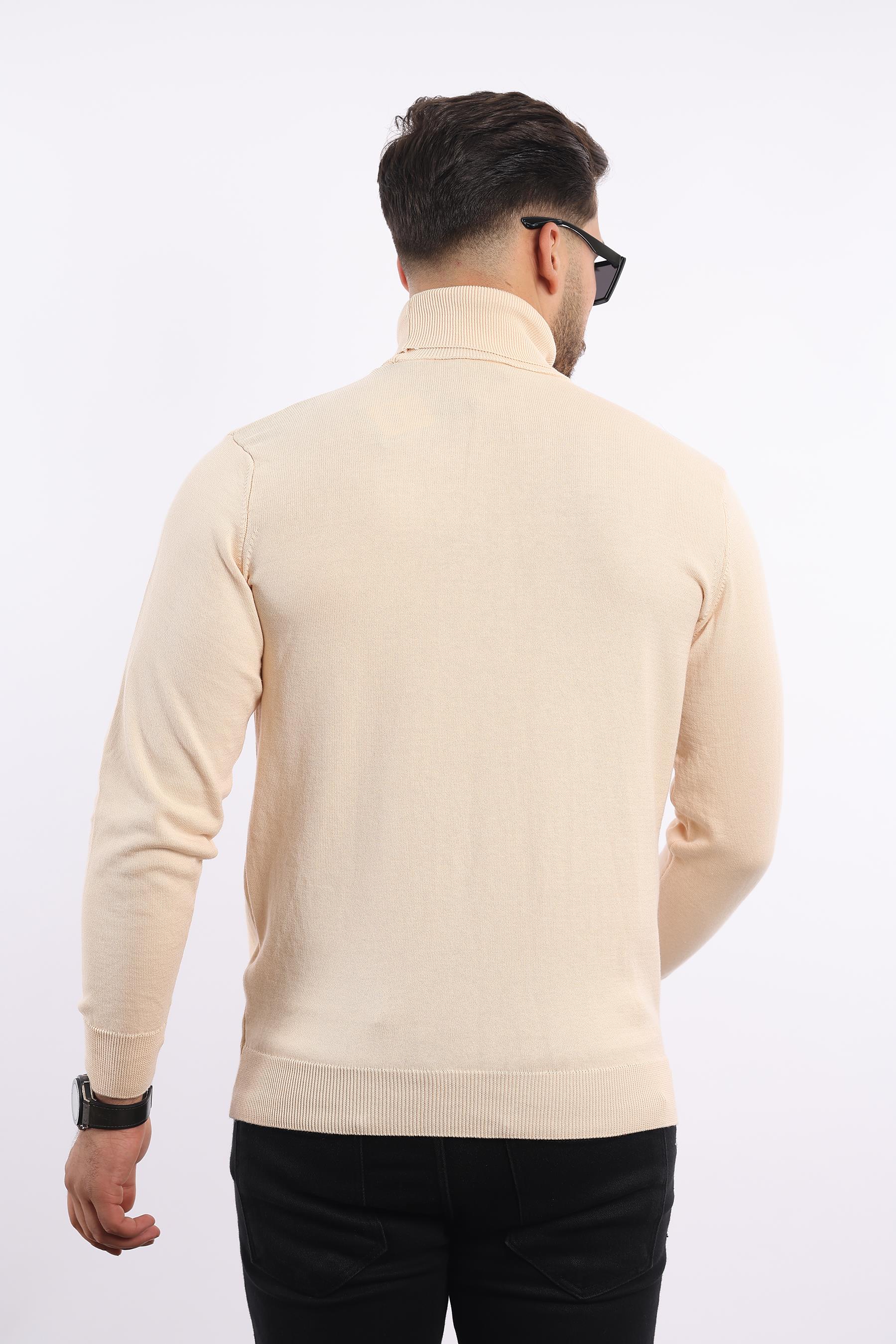 Erkek Balıkçı Yaka Triko Kazak — %100 Pamuk, Klasik