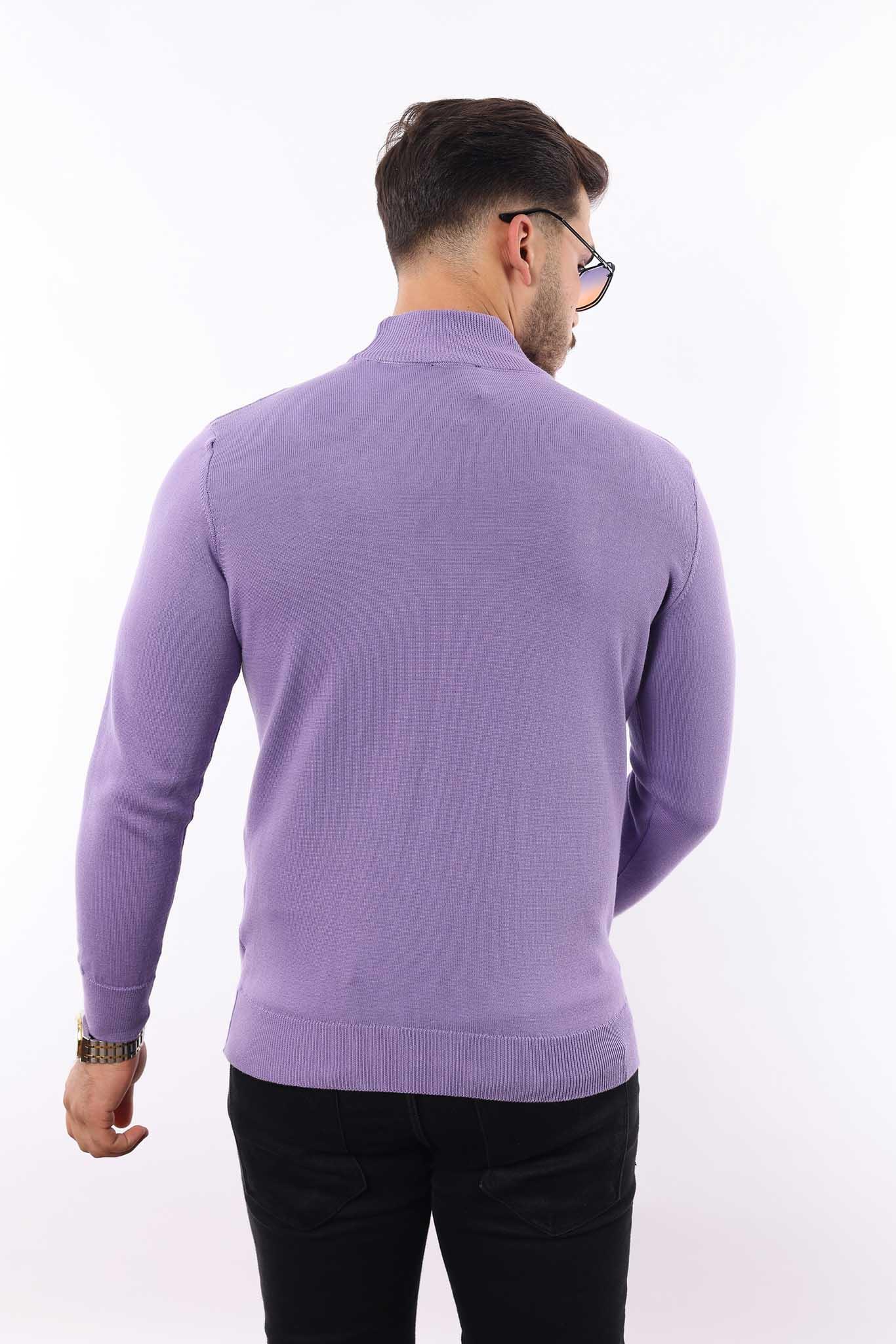 Erkek Yarım Balıkçı Yaka Triko Kazak — %100 Pamuk