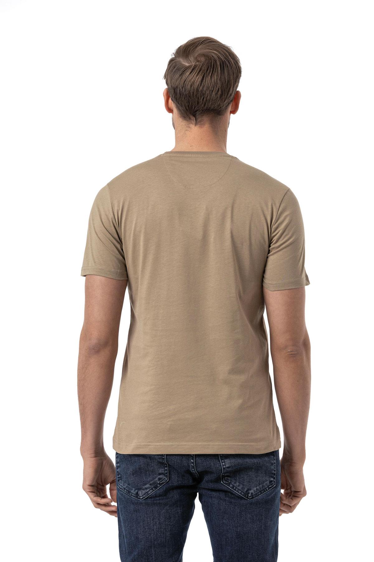 Baskılı Bisiklet Yaka T-Shirt