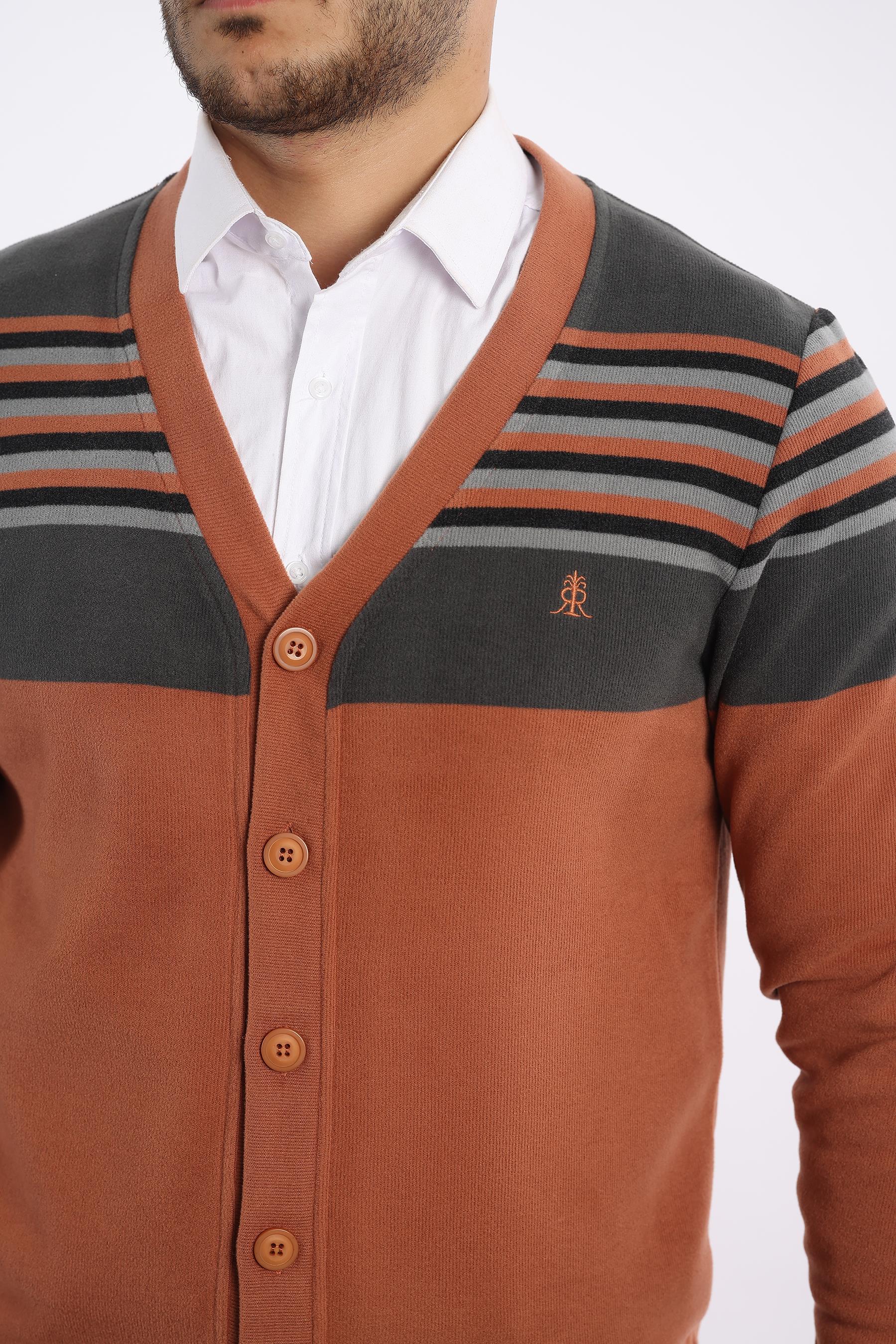 Triko Selanik Dokuma Düğmeli Hırka