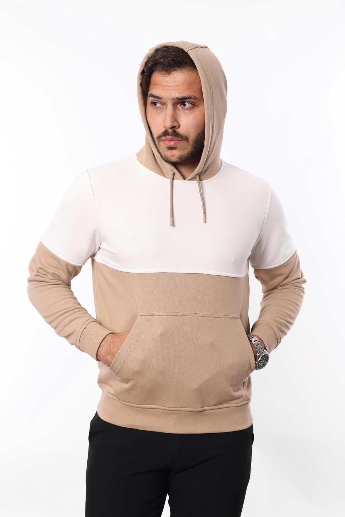 3 İplik Kapüşonlu Kanguru Cepli Sweatshirt – Pamuk Viskon Regular Fit Rugatchi Exclusive