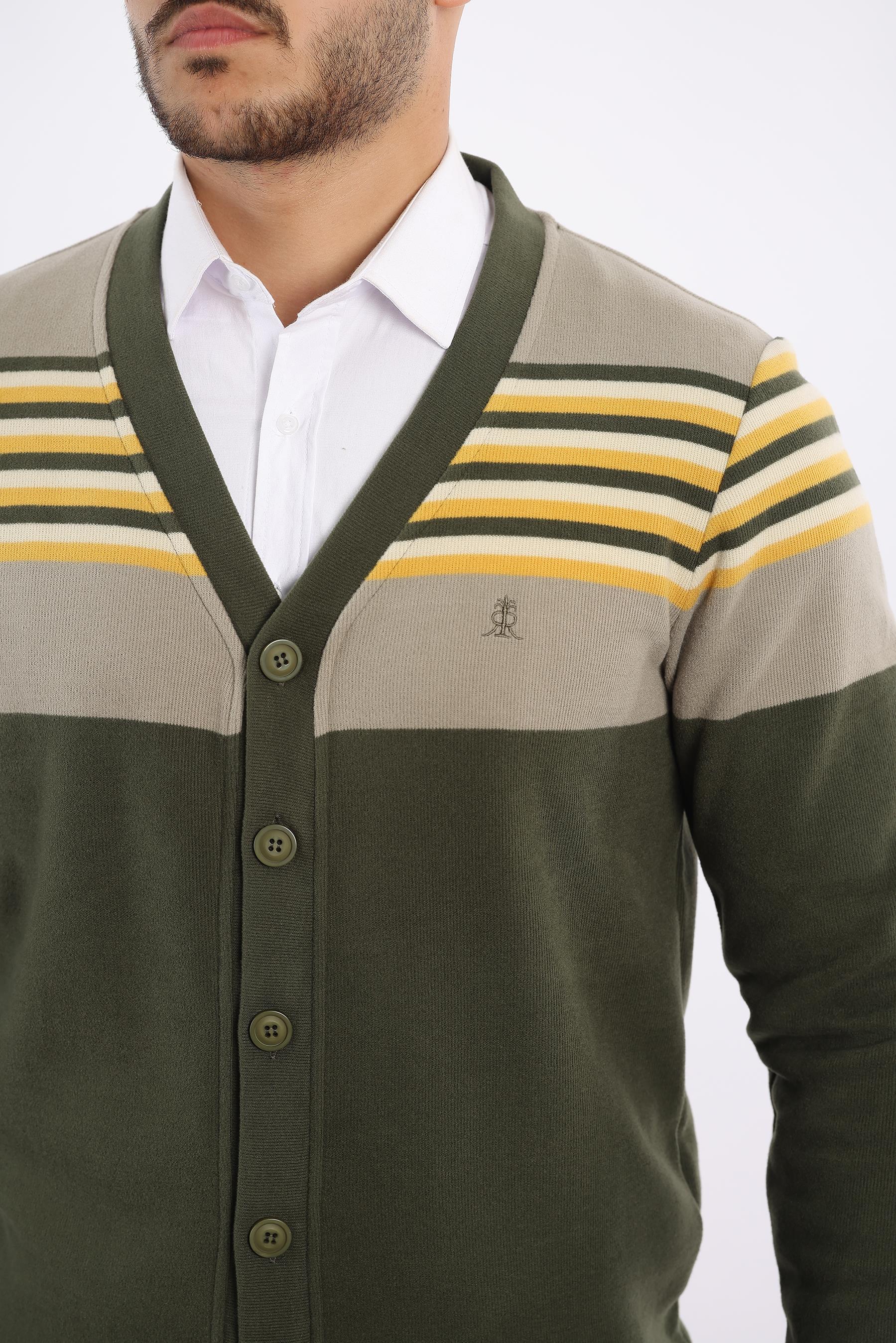 Triko Selanik Dokuma Düğmeli Hırka