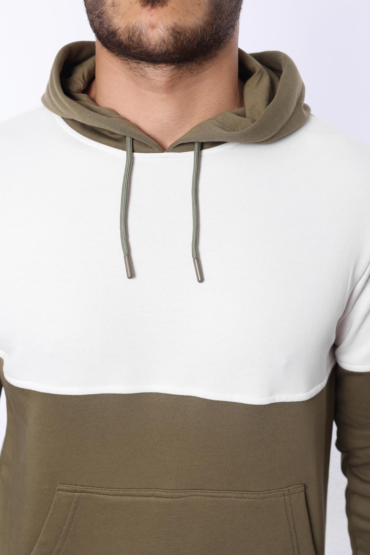 3 İplik Kapüşonlu Kanguru Cepli Sweatshirt – Pamuk Viskon Regular Fit Rugatchi Exclusive