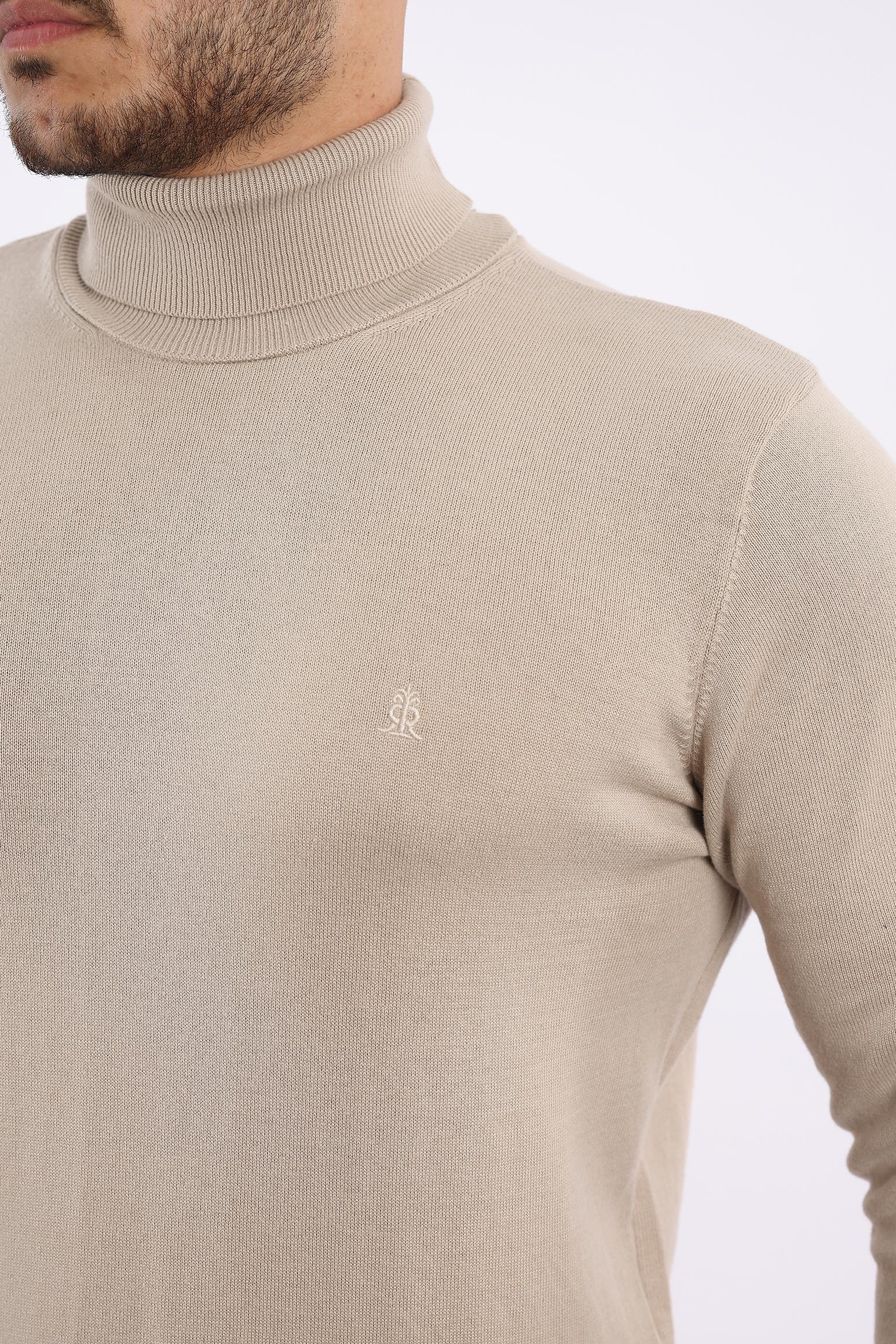 Erkek Balıkçı Yaka Triko Kazak — %100 Pamuk, Klasik