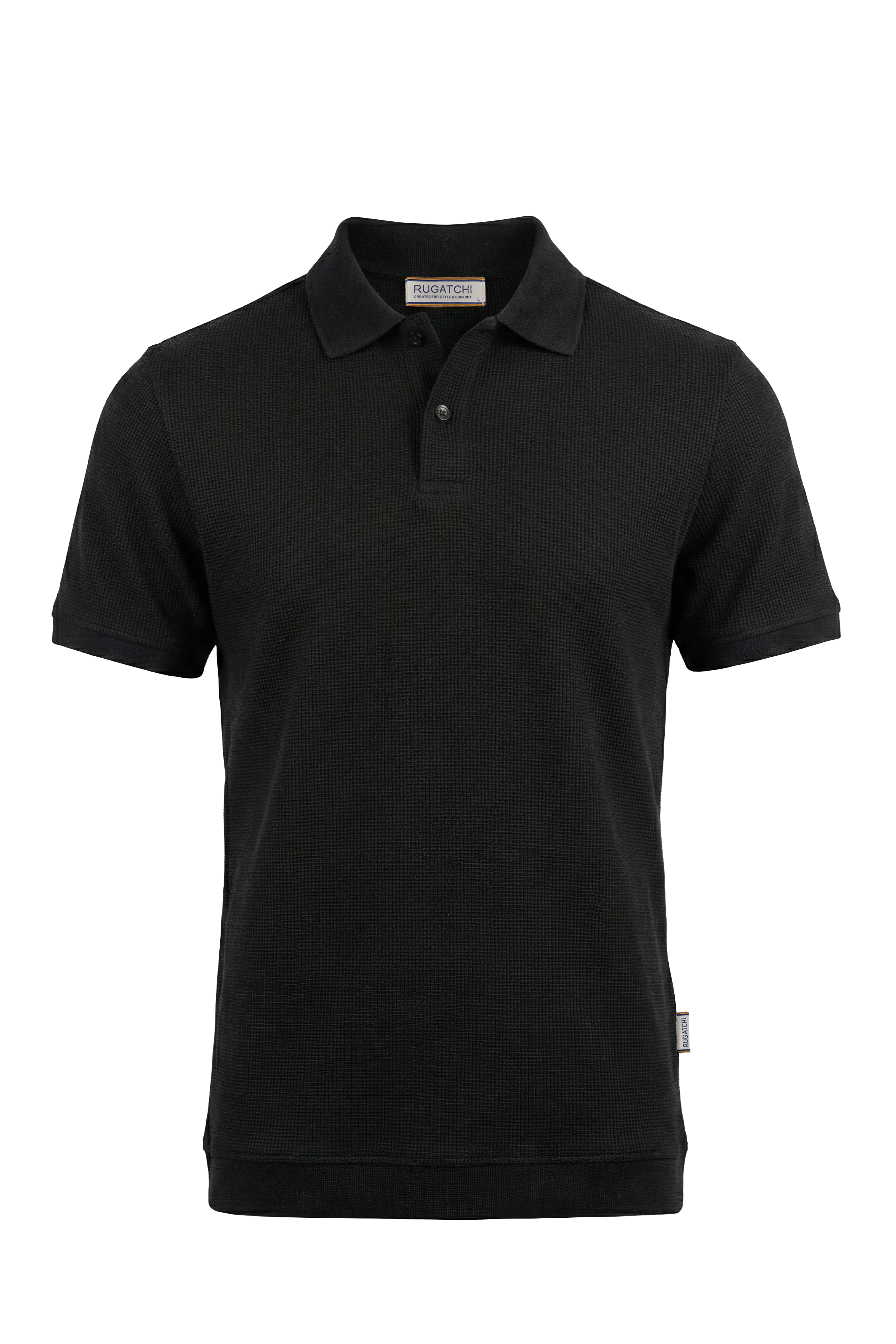 Erkek Waffle Dokulu Esnek Polo Tişört