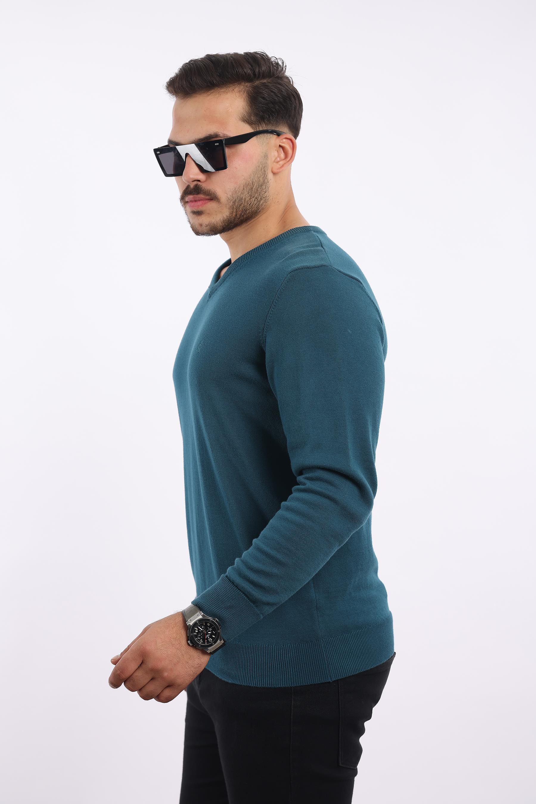 Premium Erkek V Yaka Triko — %100 Pamuk, Nefes Alan Konforlu Kazak