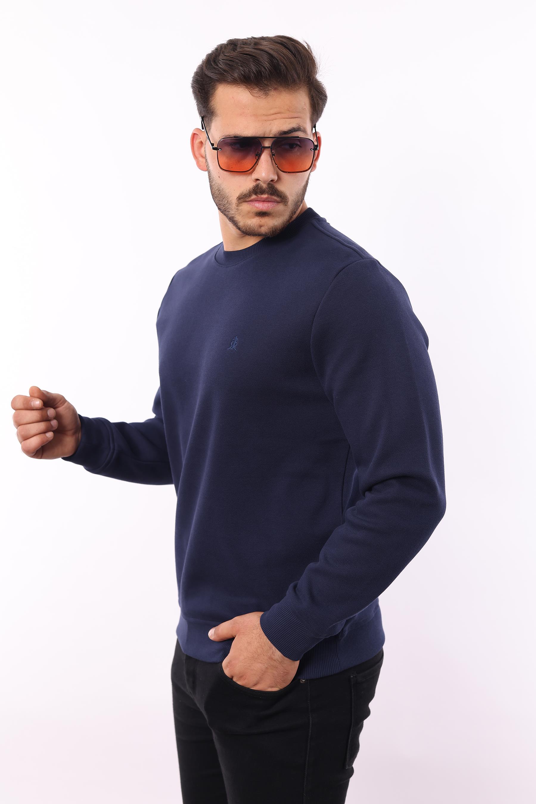 Rugatchi Şardonlu Pike Sweatshirt – %70 Pamuk %30 Viskoz Bisiklet Yaka