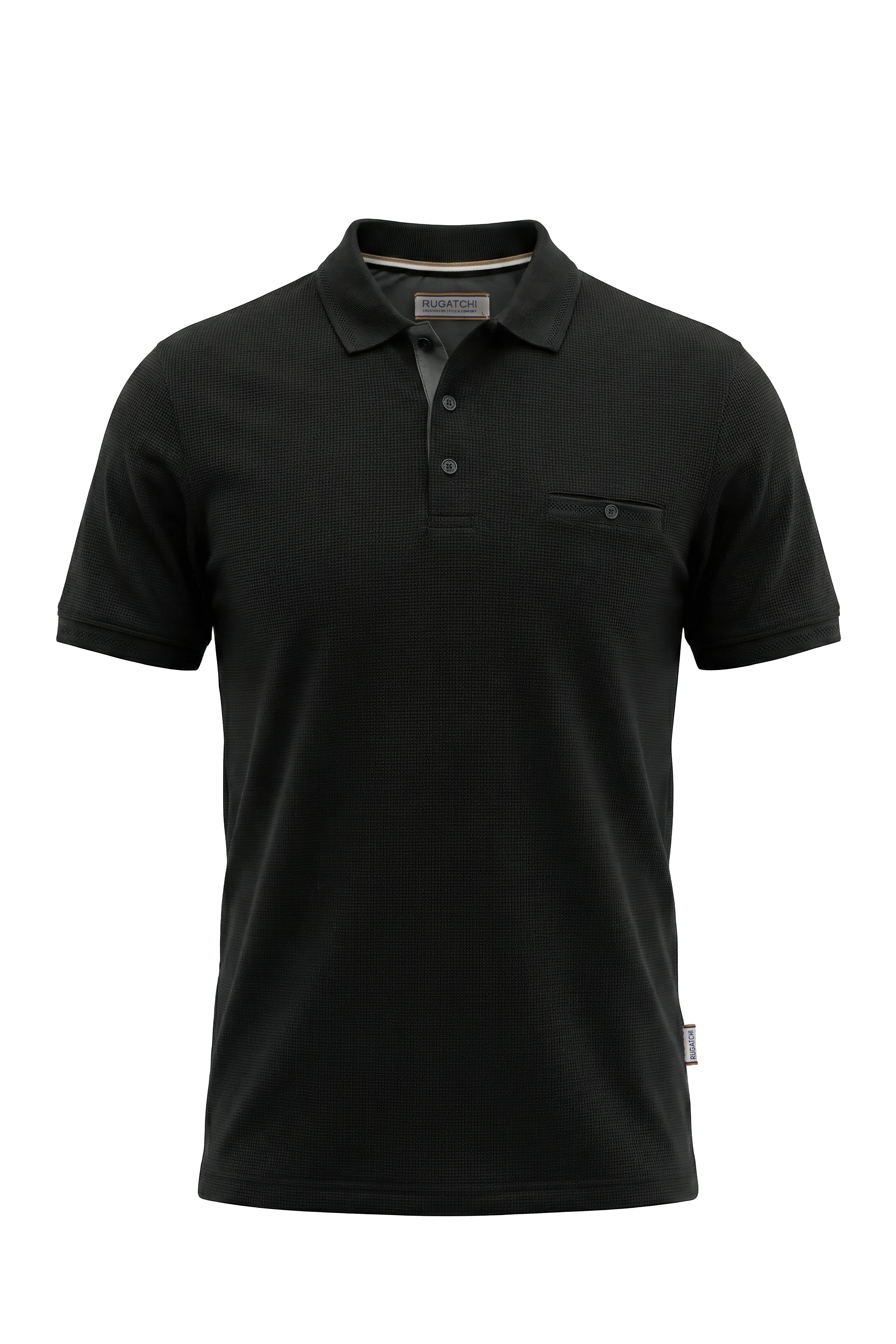 Erkek Waffle Dokulu Cepli Günlük Polo