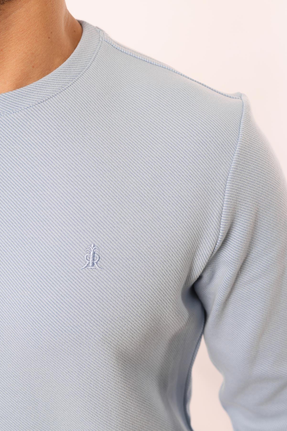 Diagonal Interlok Bisiklet Yaka Sweatshirt – Pamuk Viskon Regular Fit Rugatchi Exclusive