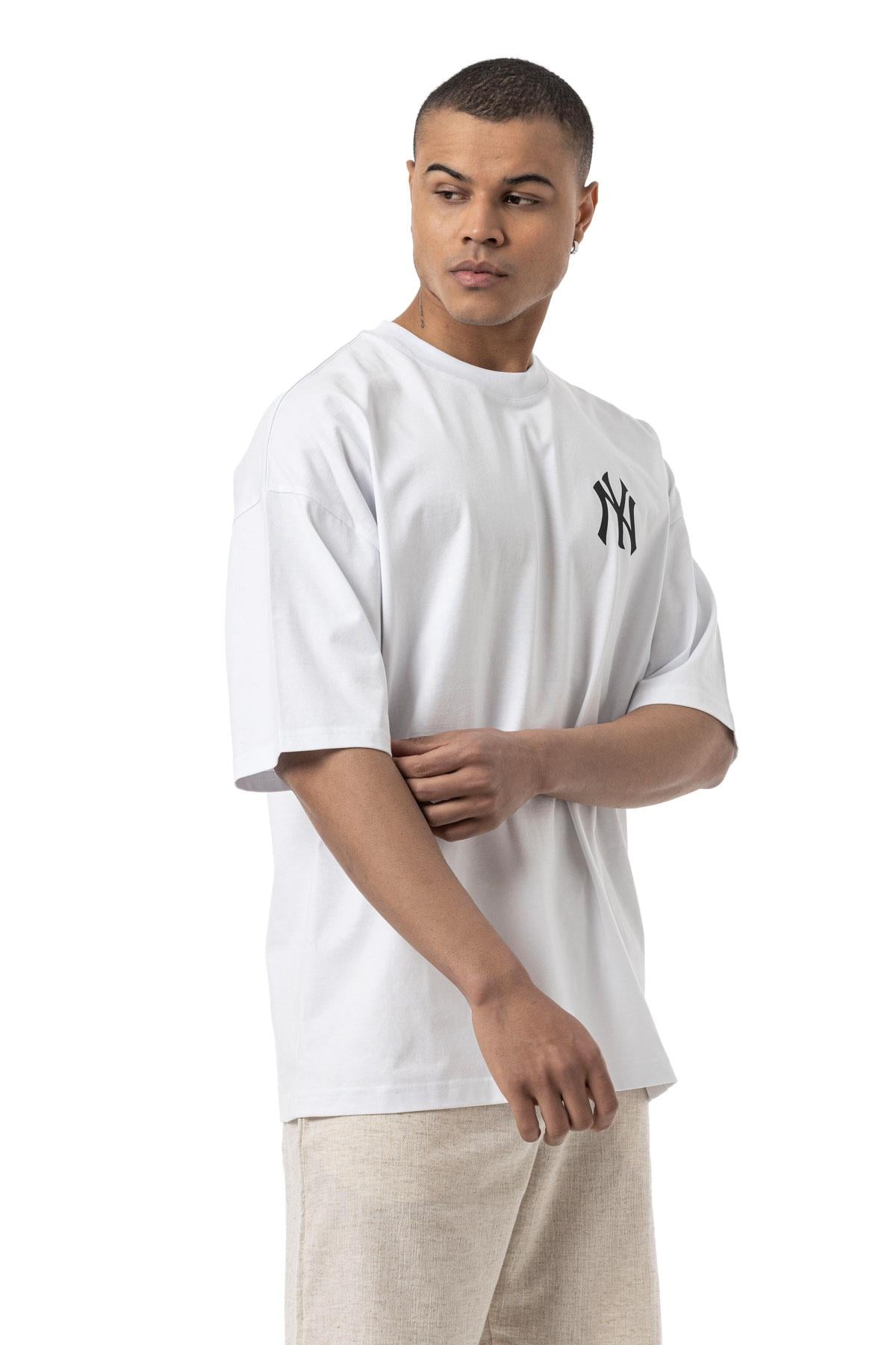 NY Baskılı Oversize T-Shirt