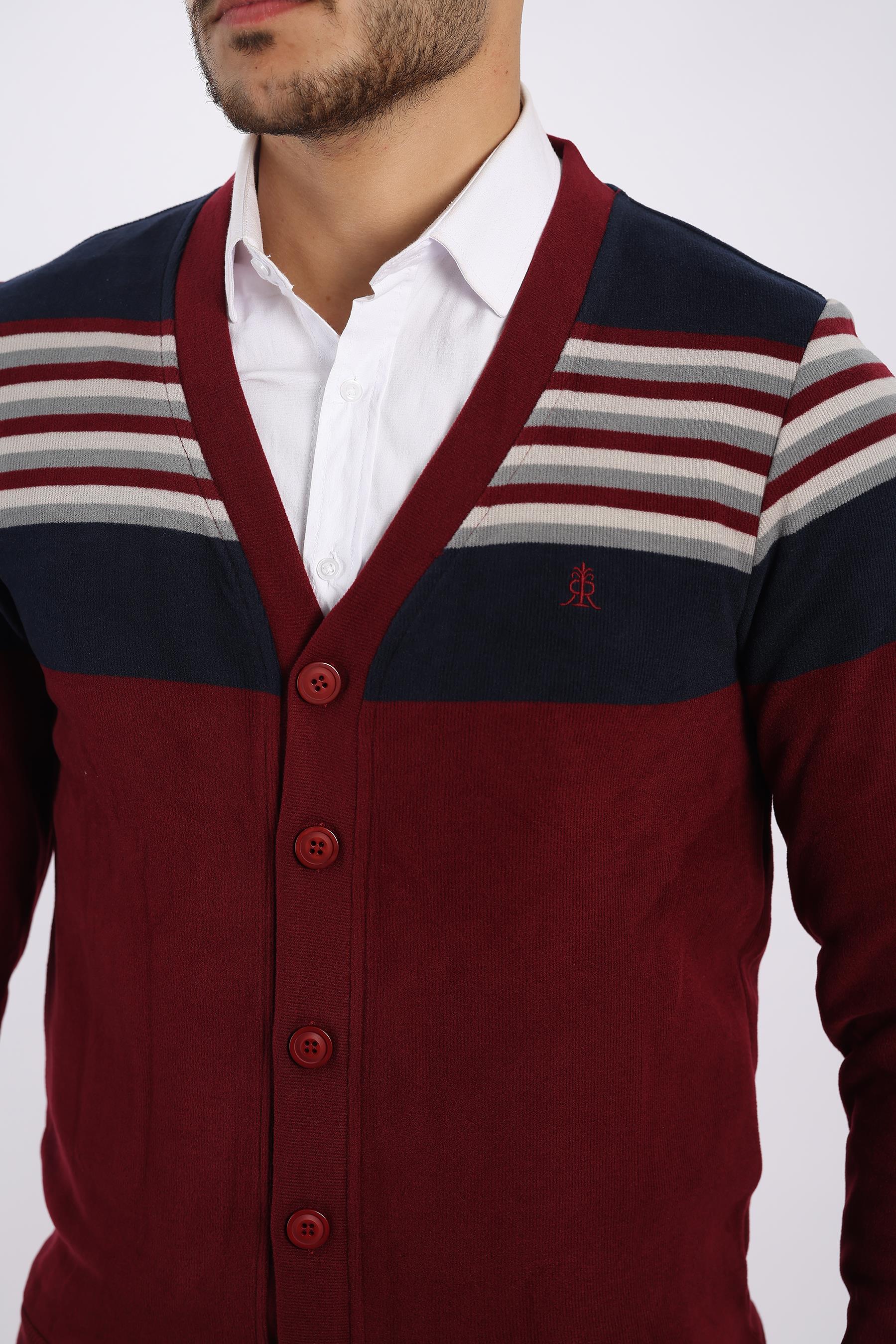 Triko Selanik Dokuma Düğmeli Hırka