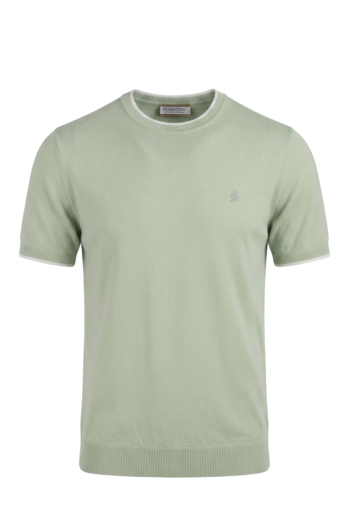 Erkek Nakış Detaylı Bisiklet Yaka Tişört