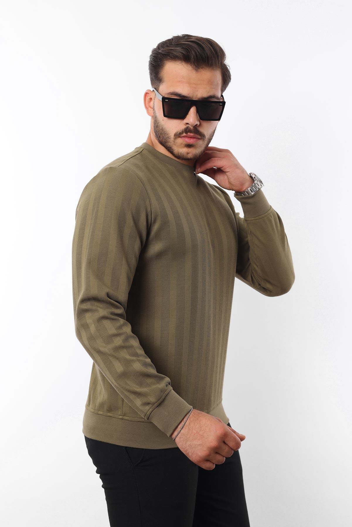 Rugatchi Jakarlı Sweatshirt – %70 Pamuk %30 Viskoz Bisiklet Yaka