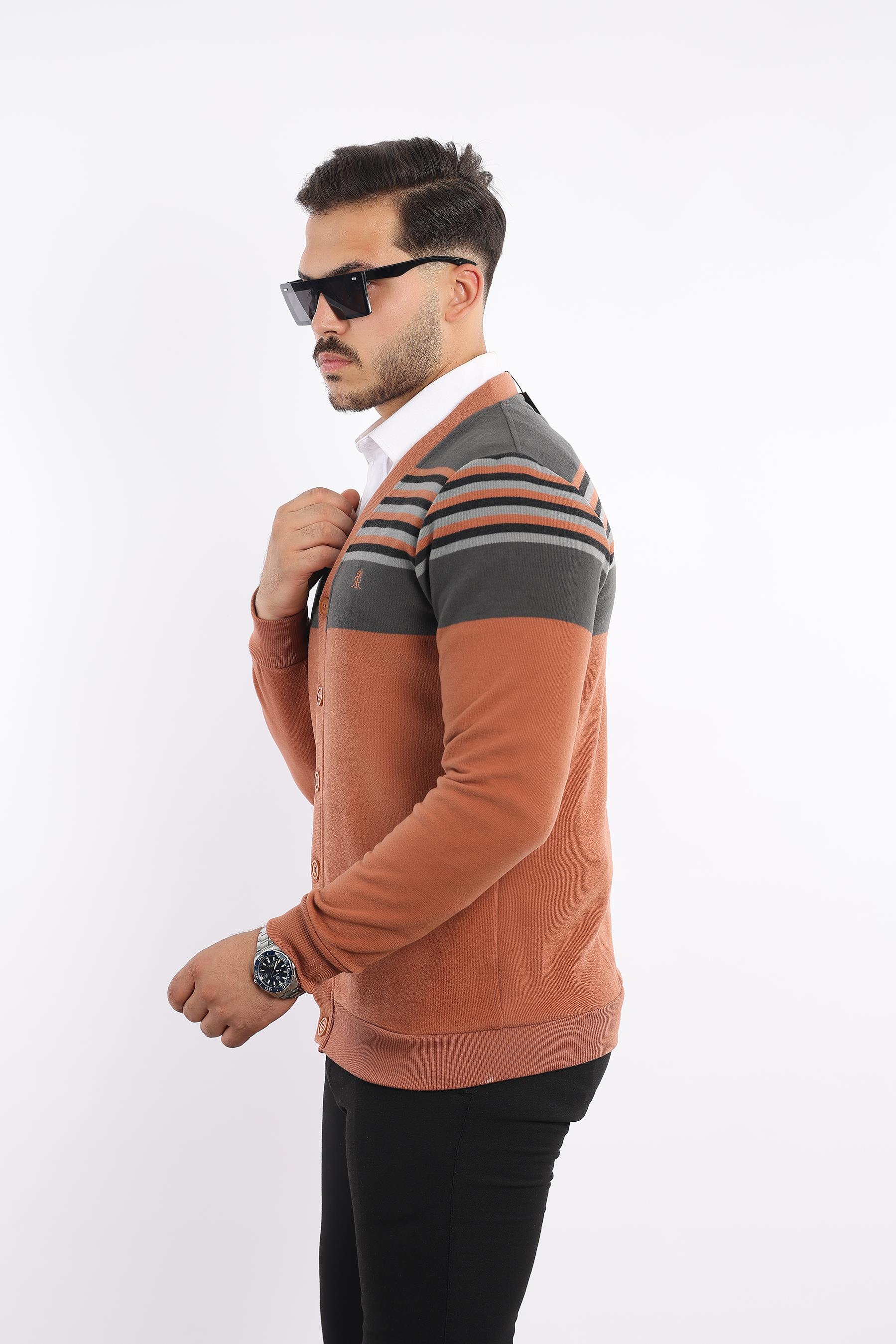 Triko Selanik Dokuma Düğmeli Hırka