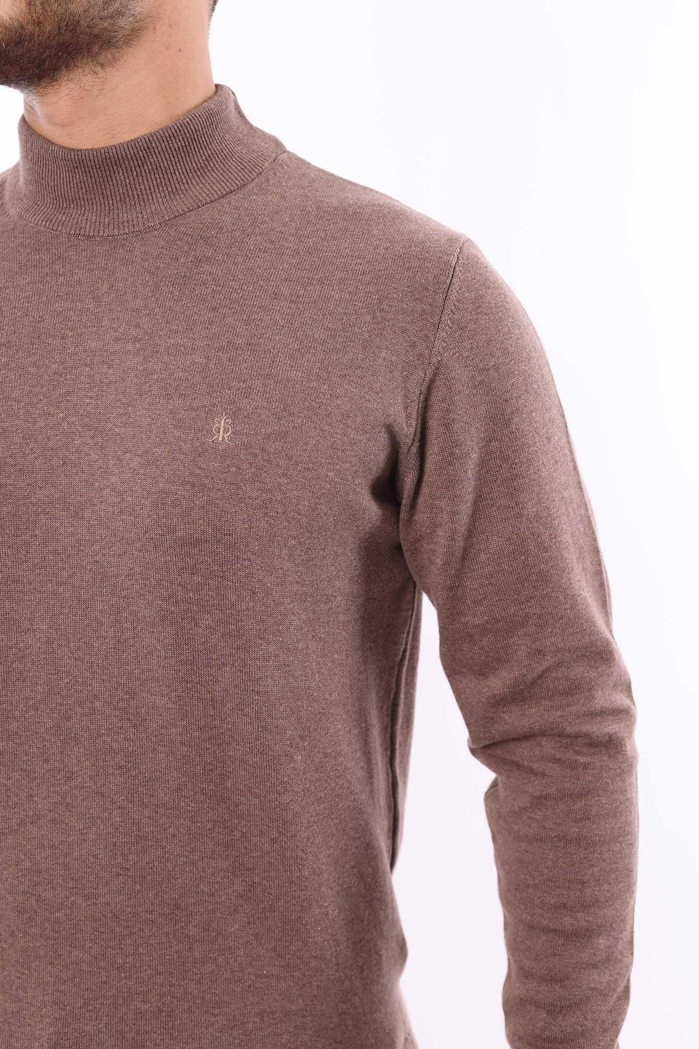 Erkek Yarım Balıkçı Yaka Triko Kazak — %100 Pamuk