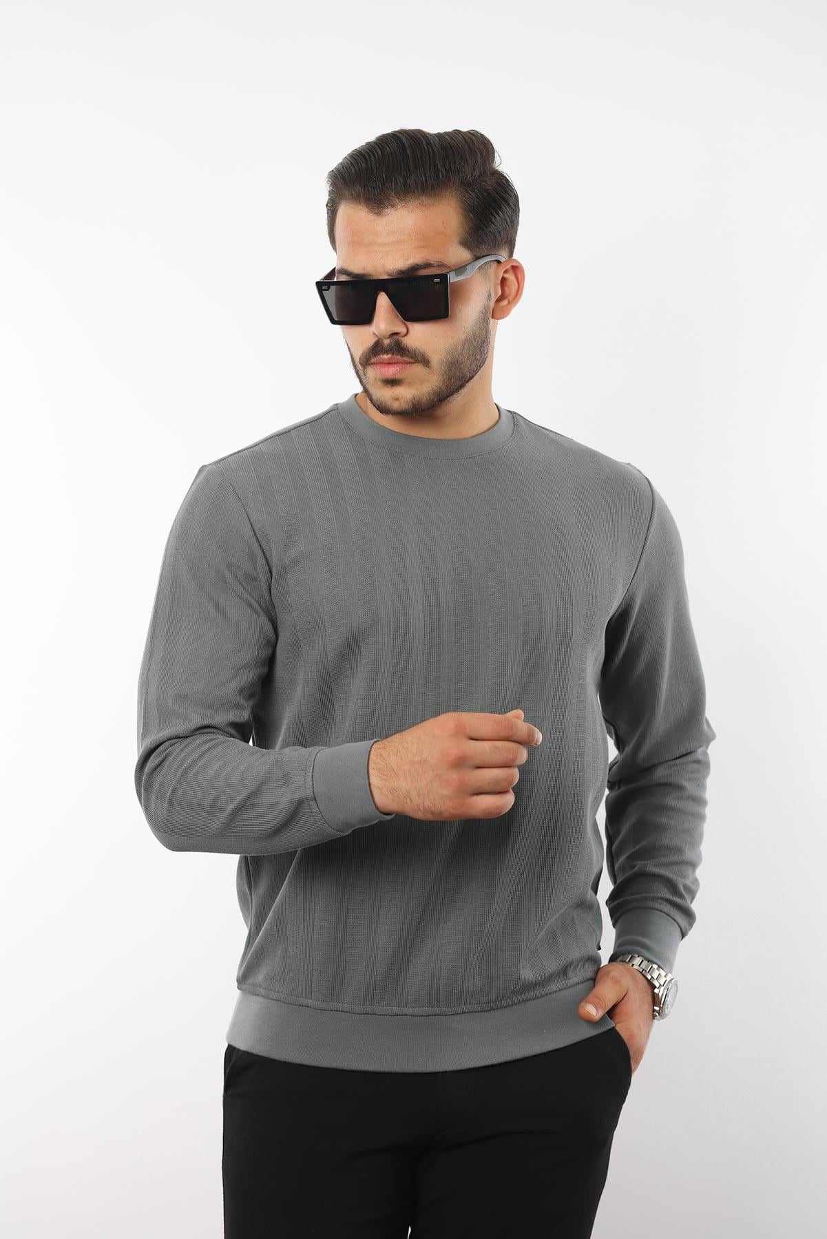 Rugatchi Jakarlı Sweatshirt – %70 Pamuk %30 Viskoz Bisiklet Yaka