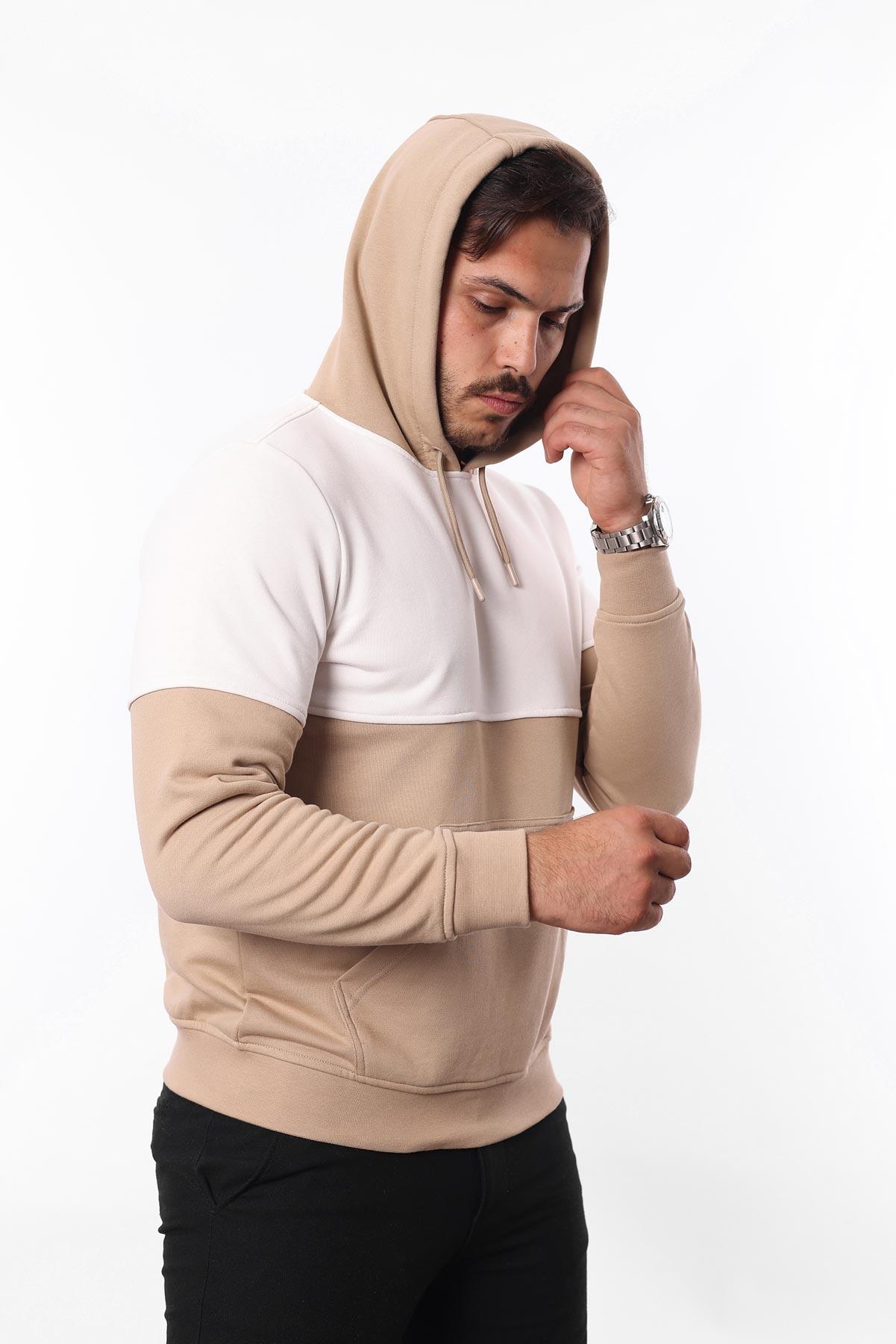 3 İplik Kapüşonlu Kanguru Cepli Sweatshirt – Pamuk Viskon Regular Fit Rugatchi Exclusive