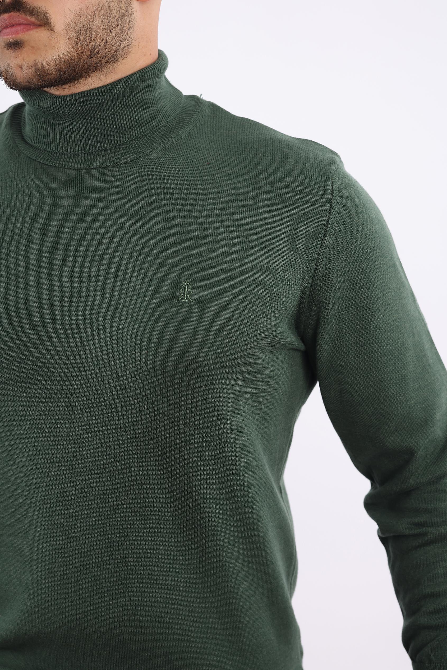 Erkek Balıkçı Yaka Triko Kazak — %100 Pamuk, Klasik