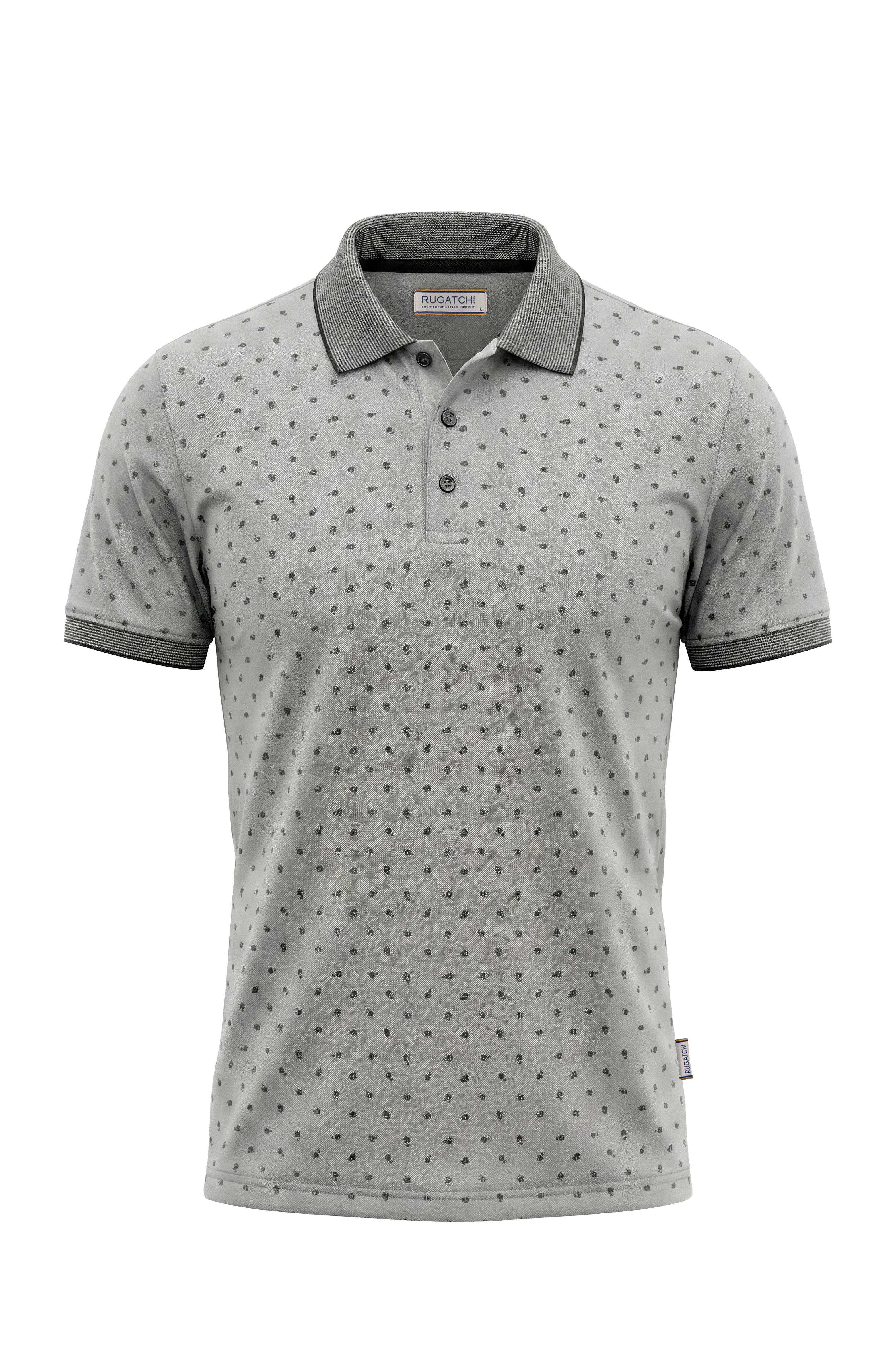 Erkek Kırçıllı Melanj Dokulu Polo Tişört