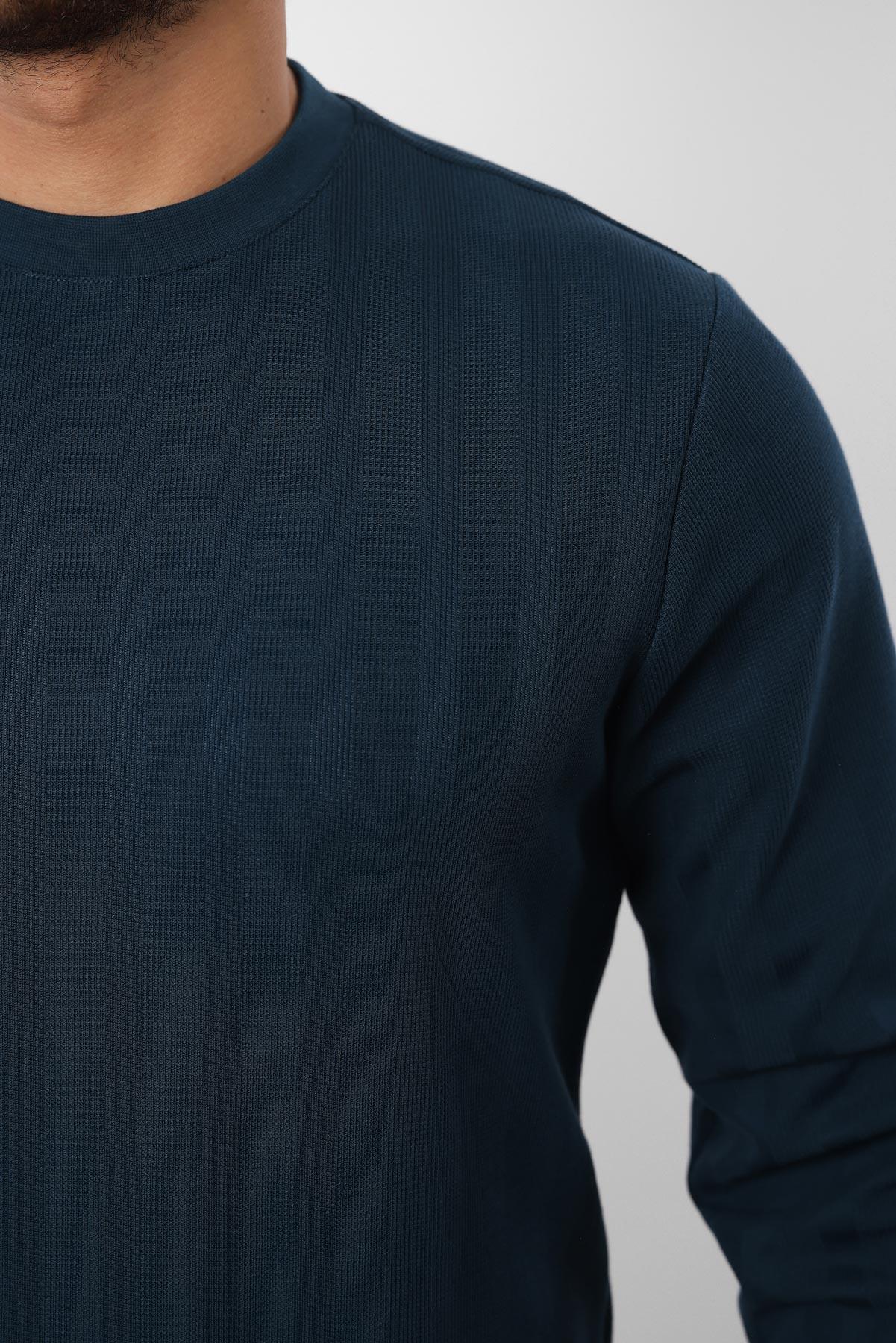 Rugatchi Jakarlı Sweatshirt – %70 Pamuk %30 Viskoz Bisiklet Yaka