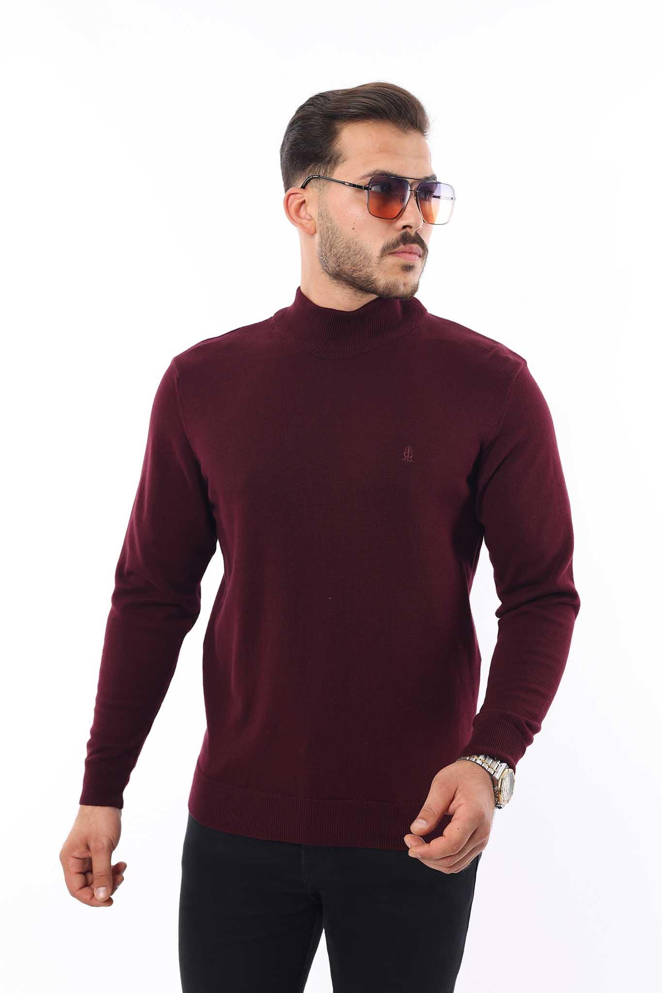 Erkek Yarım Balıkçı Yaka Triko Kazak — %100 Pamuk