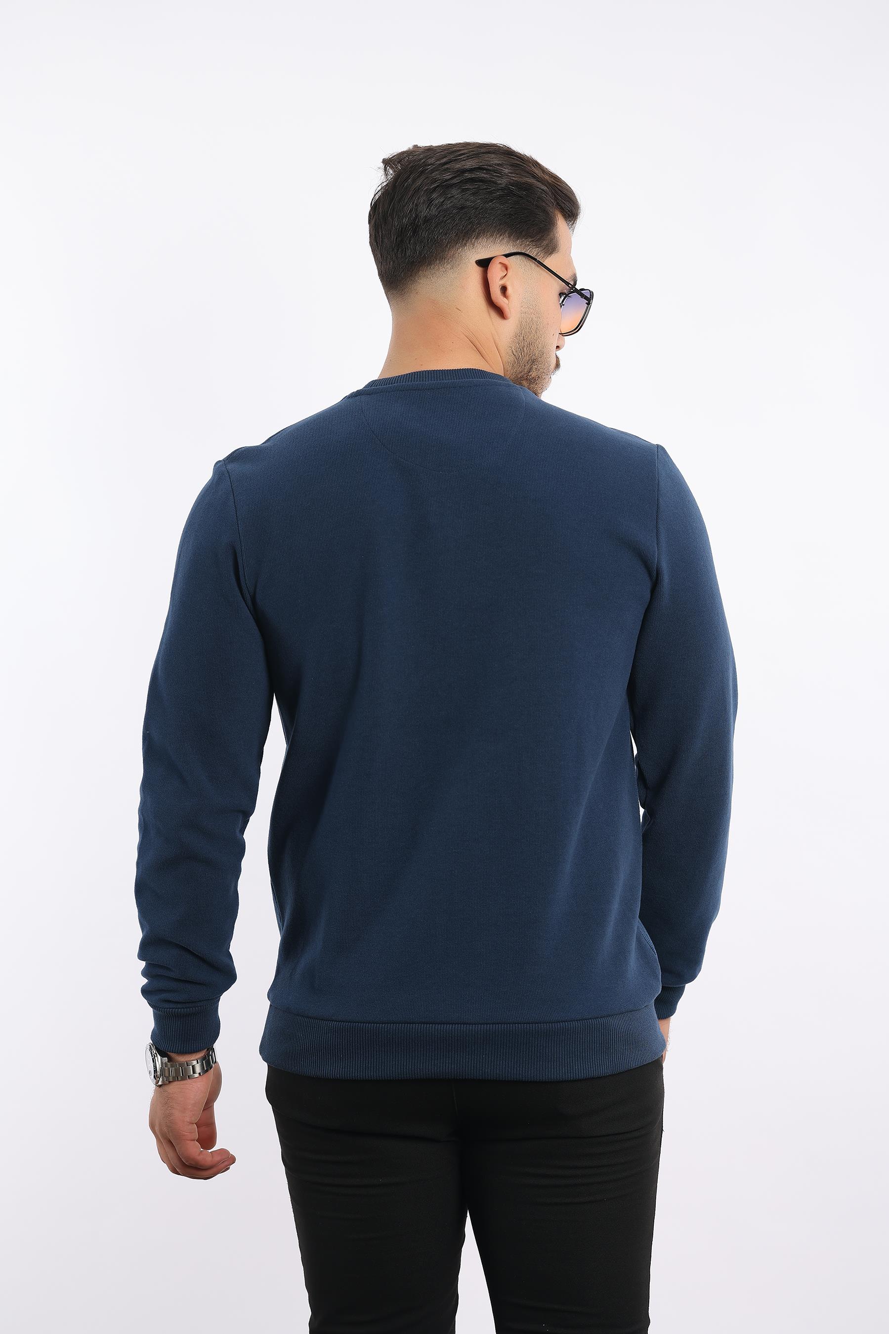 Pamuk Düz Selanik - Bisiklet Yaka Sweatshirt