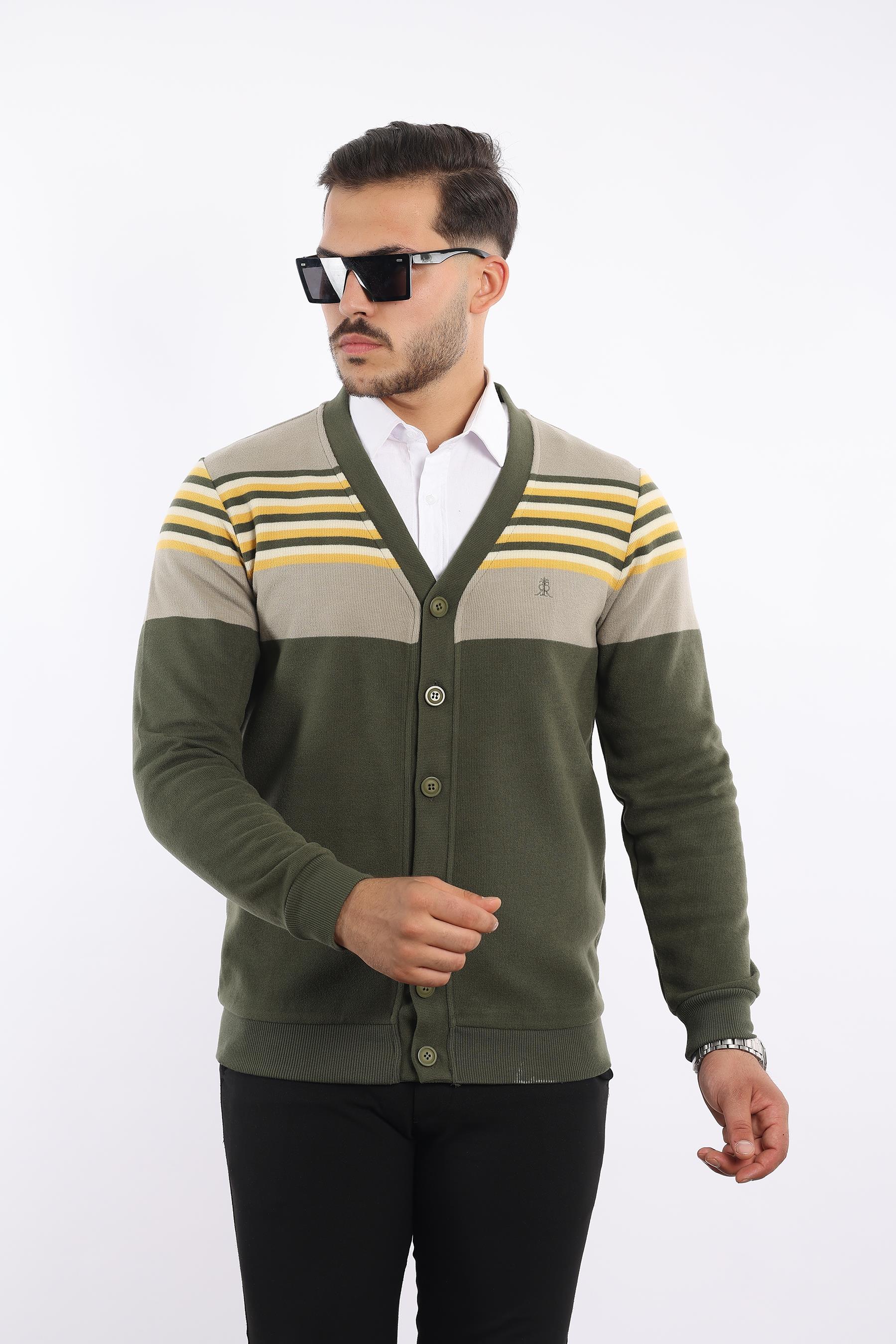 Triko Selanik Dokuma Düğmeli Hırka