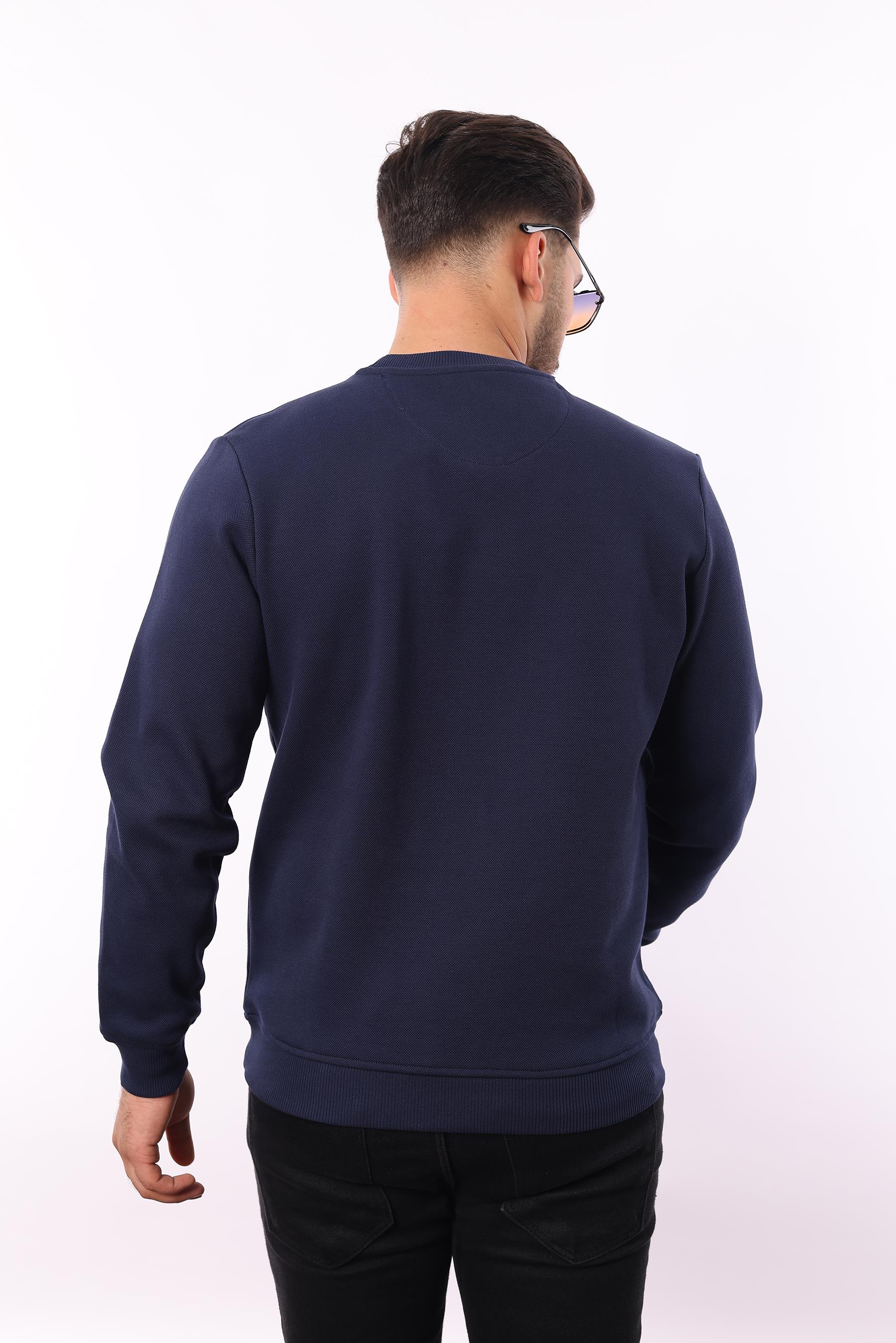 Rugatchi Şardonlu Pike Sweatshirt – %70 Pamuk %30 Viskoz Bisiklet Yaka