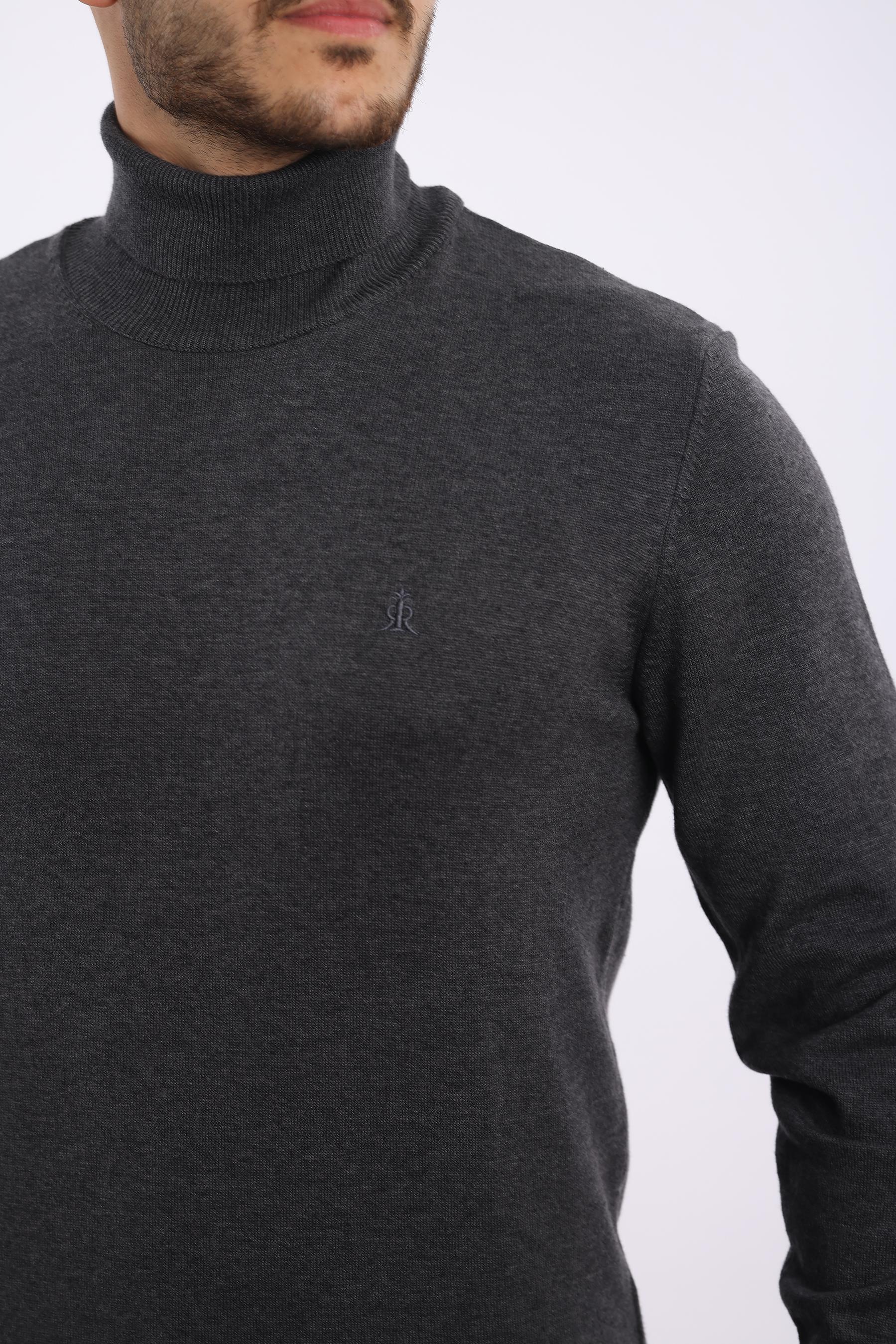 Erkek Balıkçı Yaka Triko Kazak — %100 Pamuk, Klasik