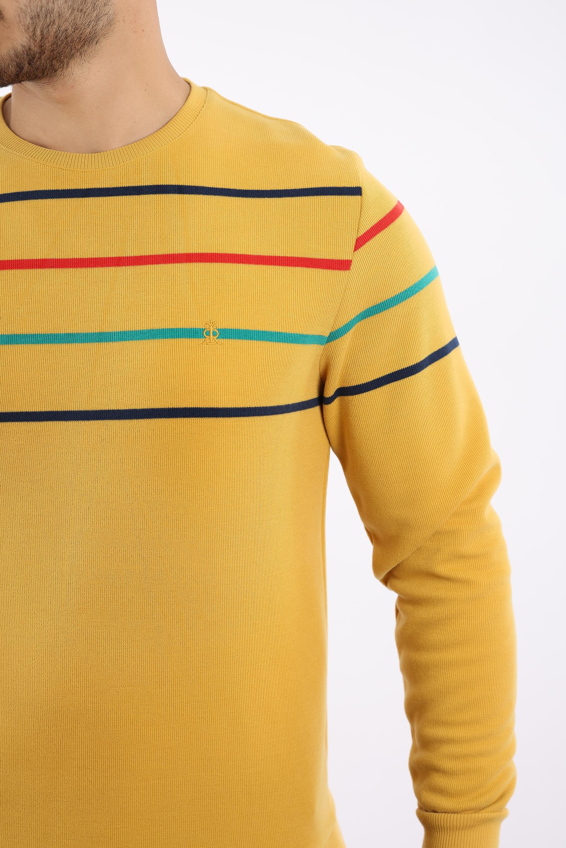 Panolu Selanik Dokuma Bisiklet Yaka Sweatshirt