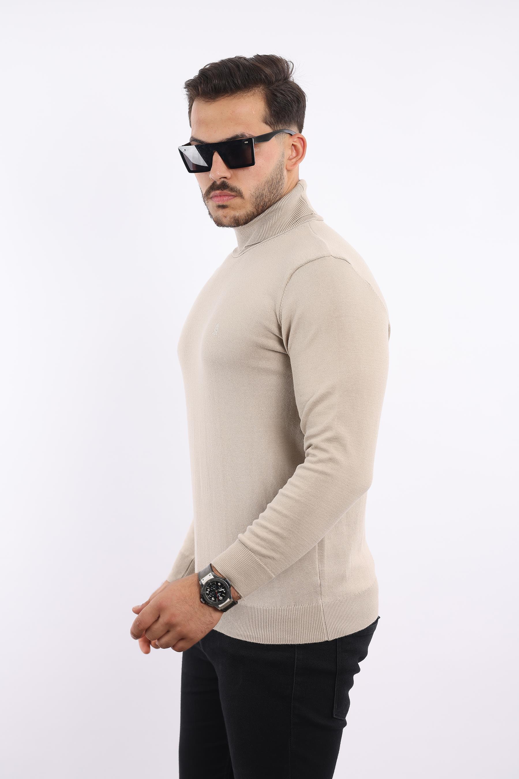 Erkek Balıkçı Yaka Triko Kazak — %100 Pamuk, Klasik