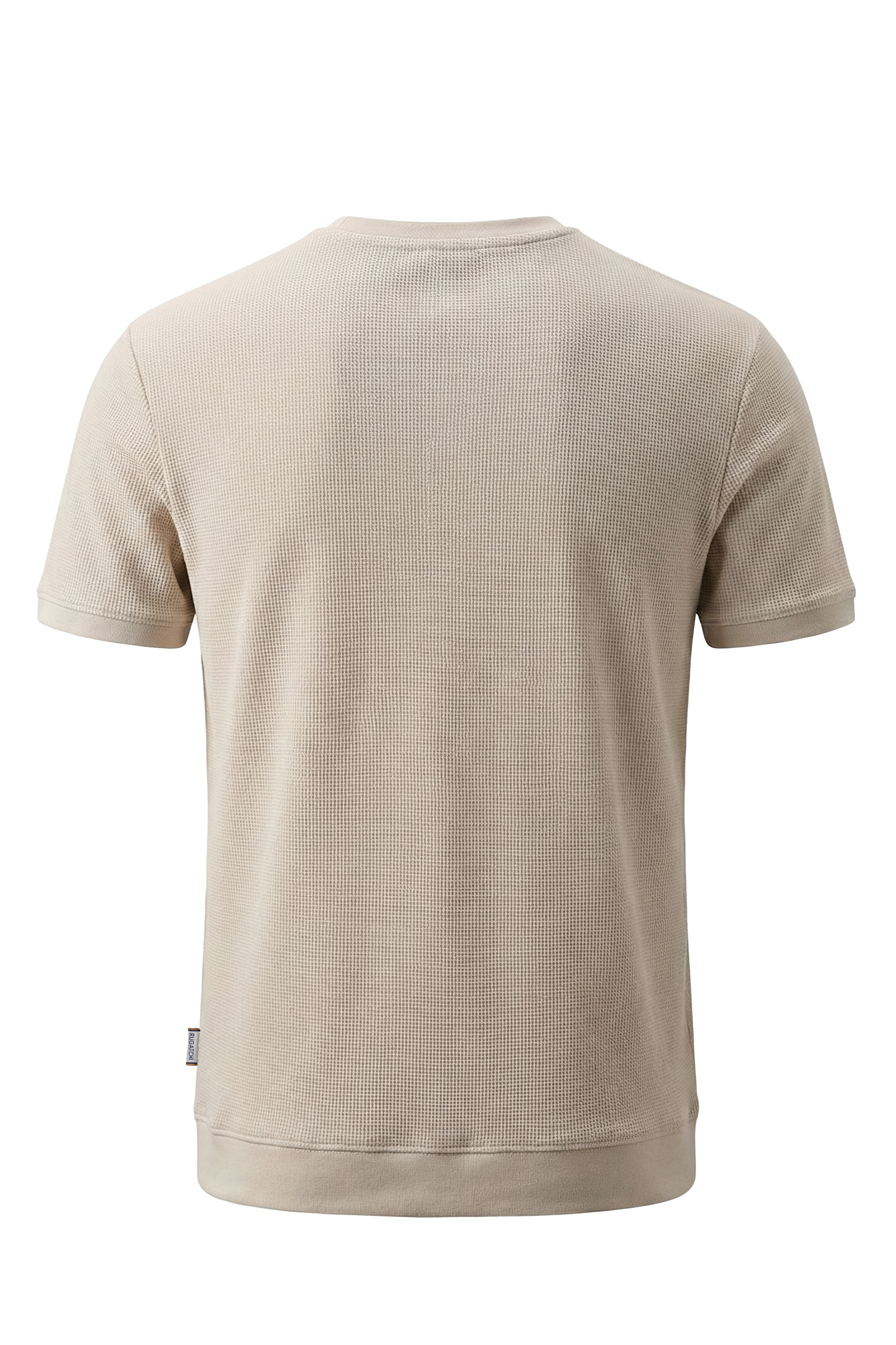 Erkek Waffle Dokulu Bisiklet Yaka Tişört