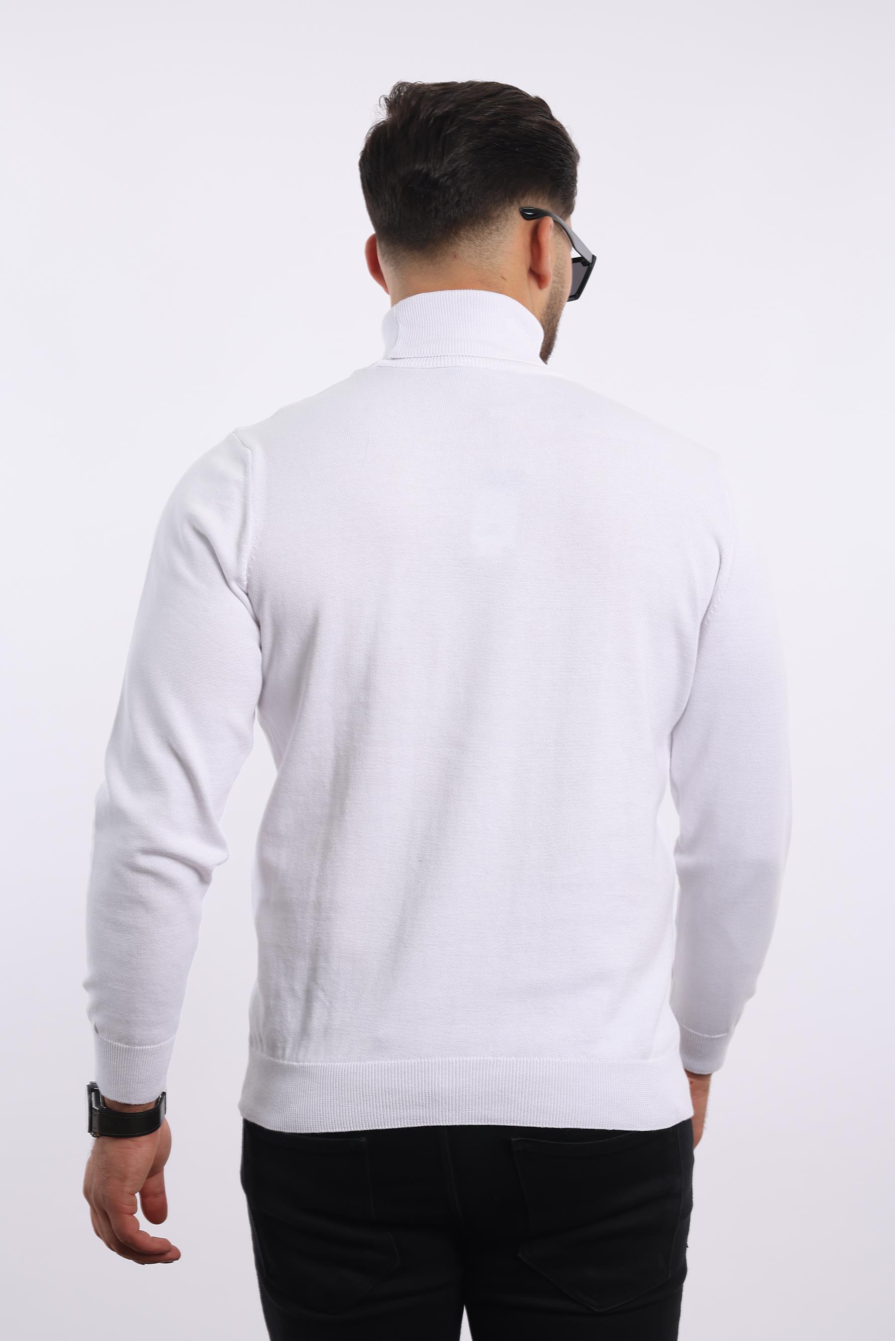 Erkek Balıkçı Yaka Triko Kazak — %100 Pamuk, Klasik