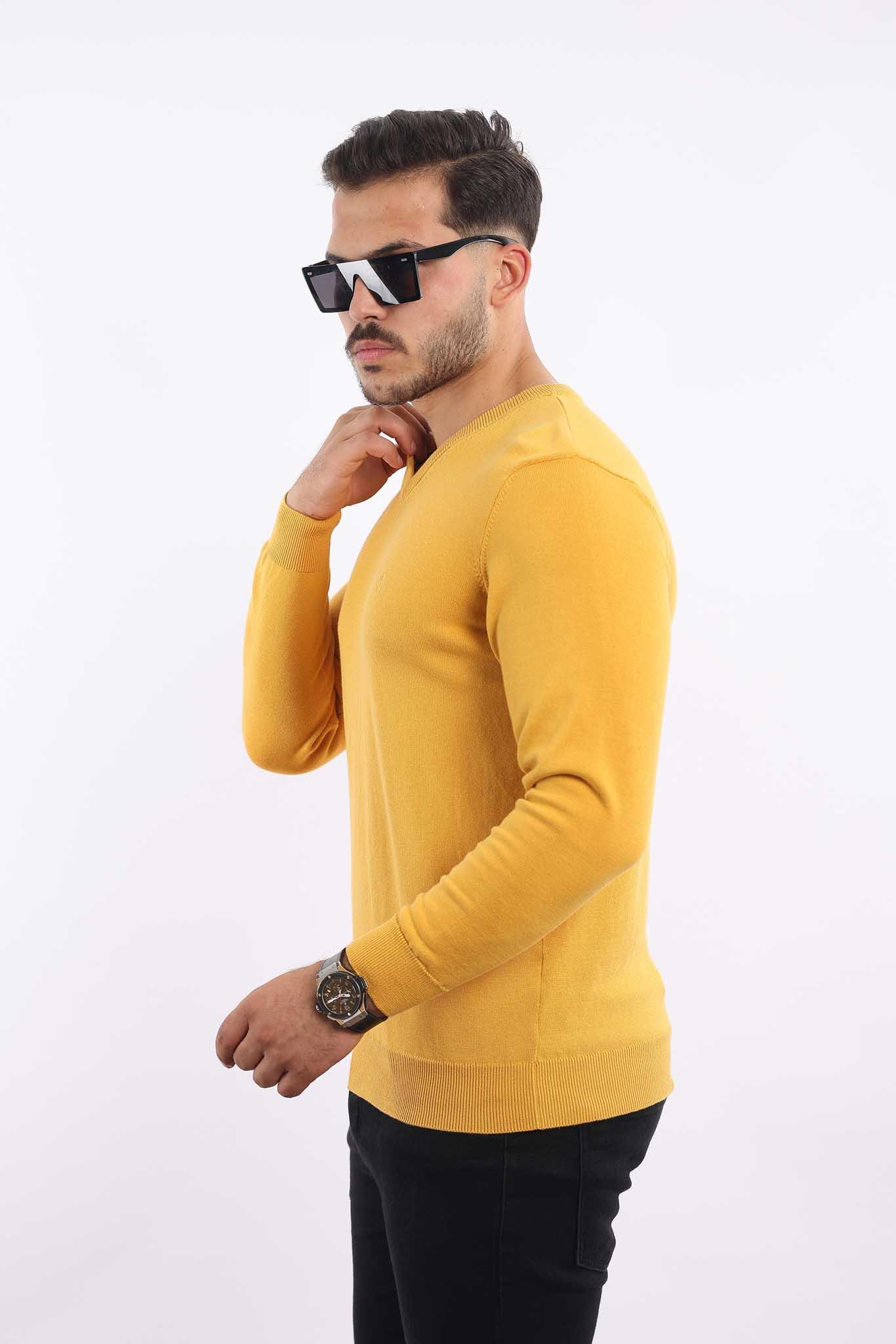 Premium Erkek V Yaka Triko — %100 Pamuk, Nefes Alan Konforlu Kazak