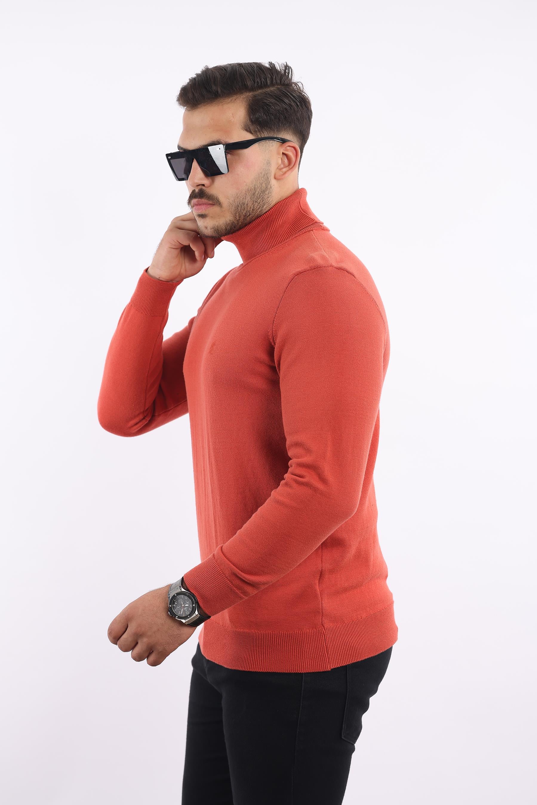 Erkek Balıkçı Yaka Triko Kazak — %100 Pamuk, Klasik