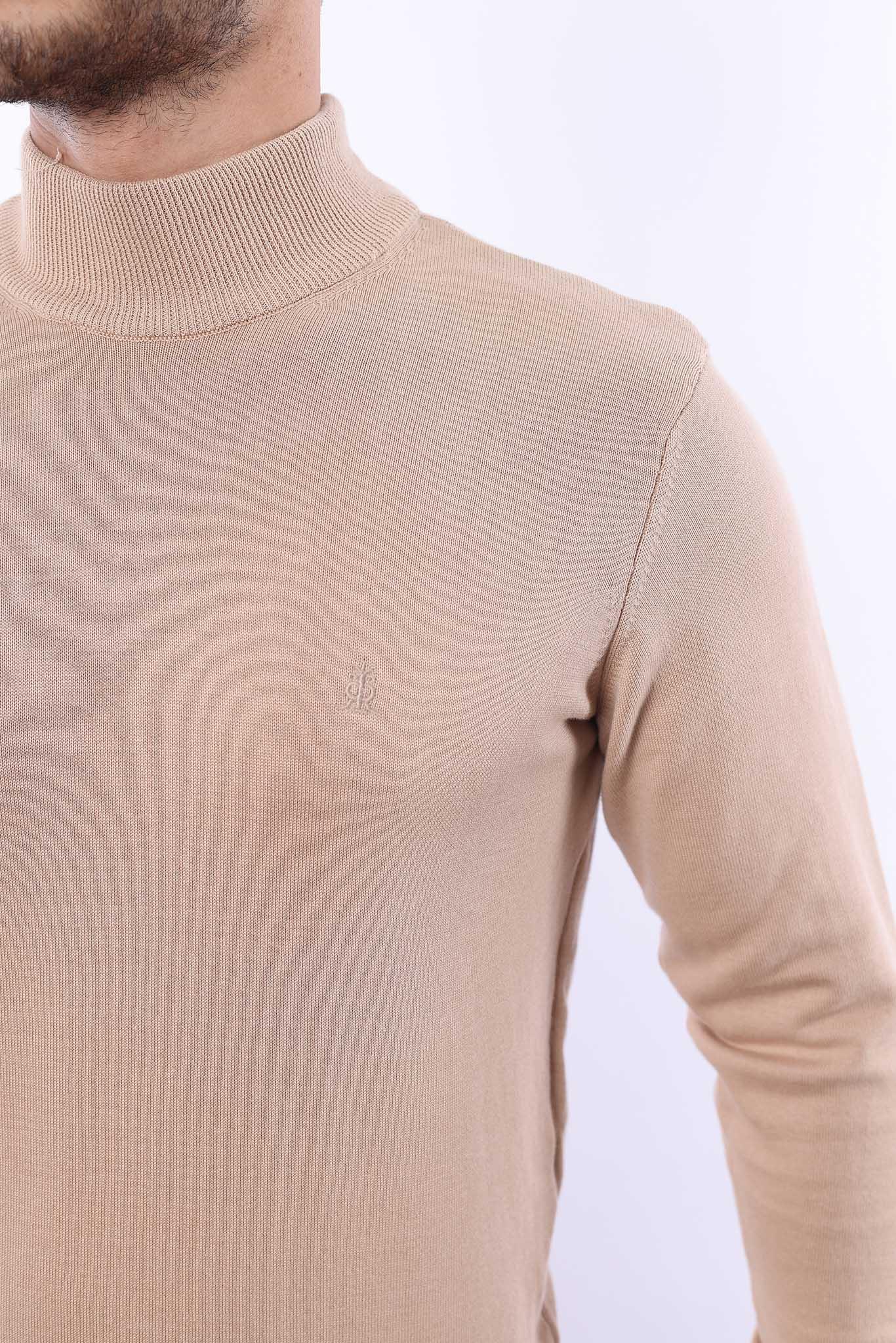 Erkek Yarım Balıkçı Yaka Triko Kazak — %100 Pamuk