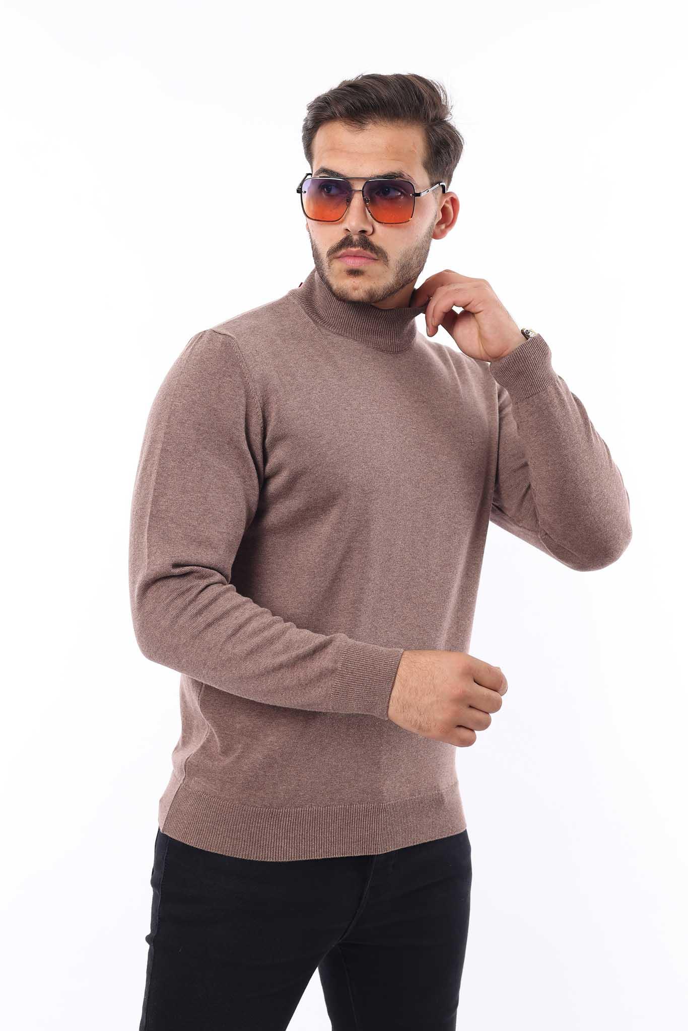 Erkek Yarım Balıkçı Yaka Triko Kazak — %100 Pamuk