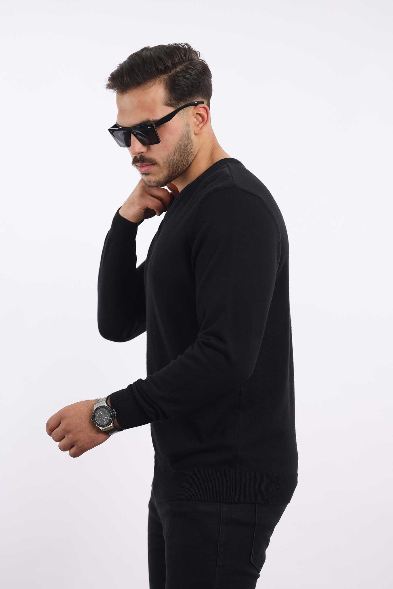 Premium Erkek V Yaka Triko — %100 Pamuk, Nefes Alan Konforlu Kazak