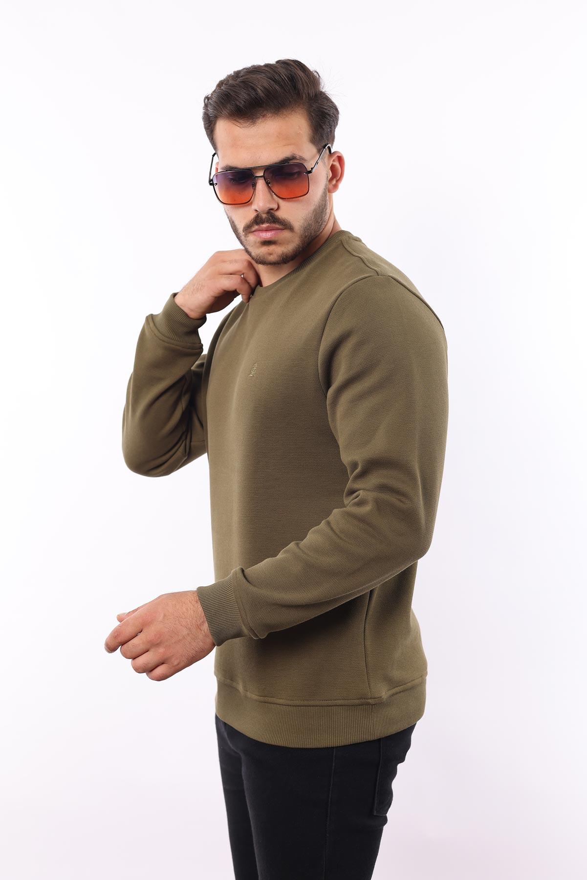 Rugatchi Şardonlu Pike Sweatshirt – %70 Pamuk %30 Viskoz Bisiklet Yaka