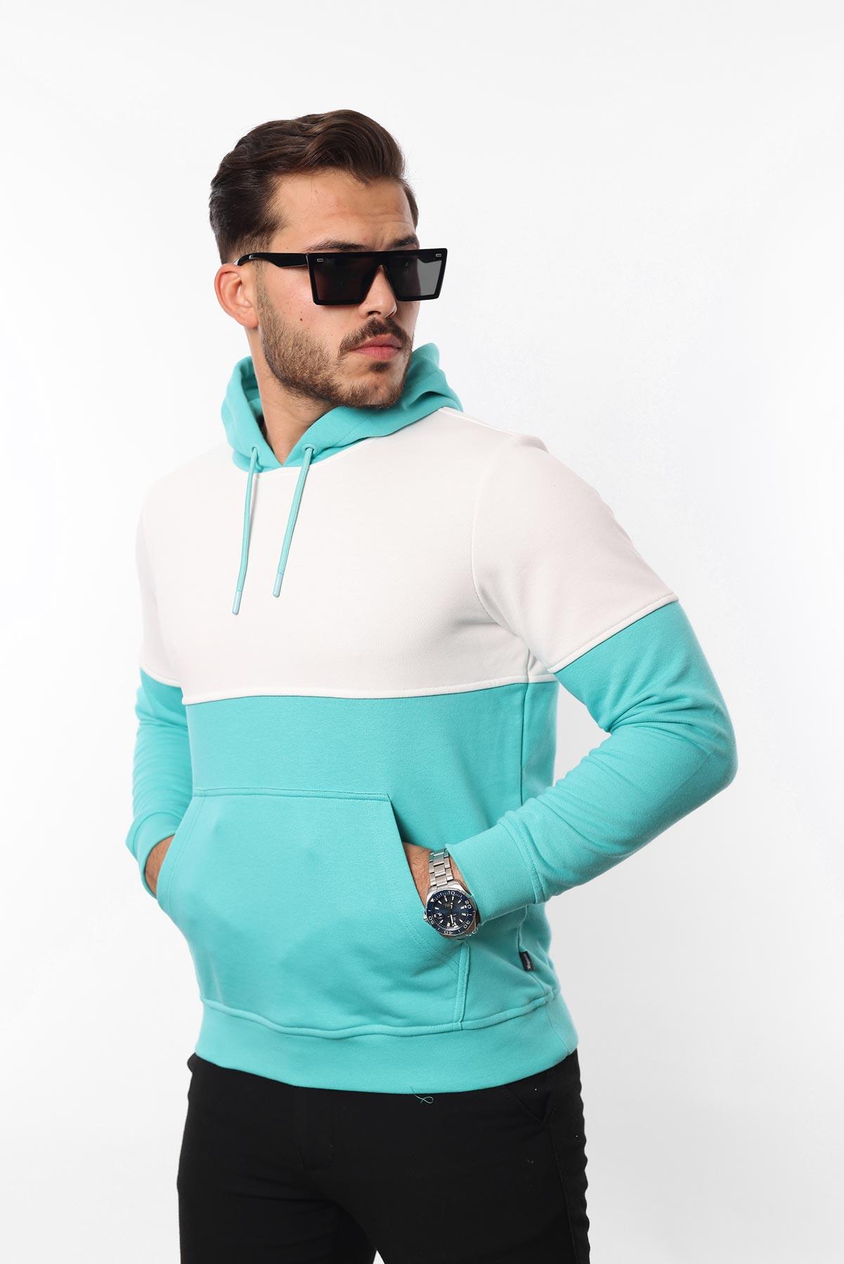 3 İplik Kapüşonlu Kanguru Cepli Sweatshirt – Pamuk Viskon Regular Fit Rugatchi Exclusive