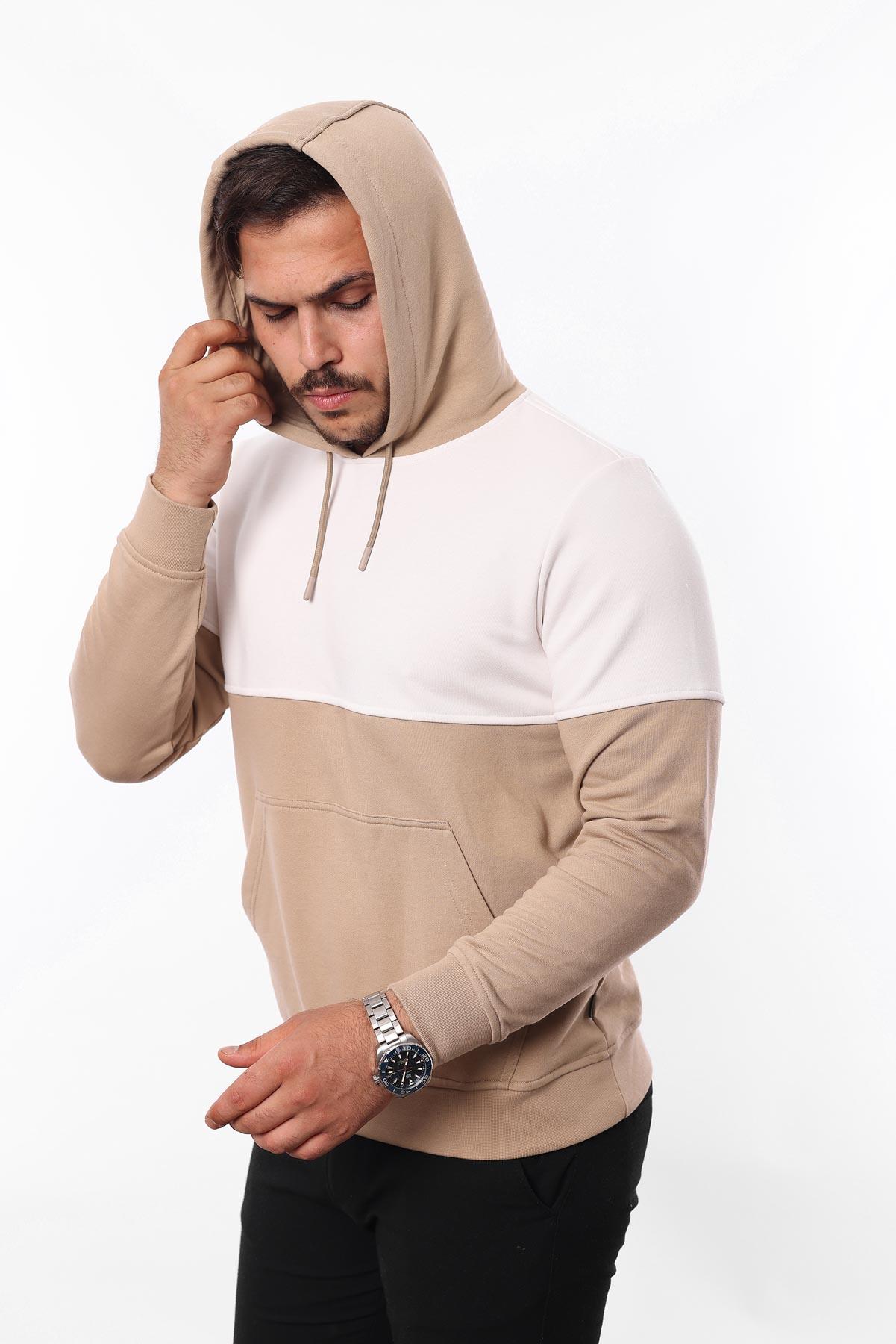 3 İplik Kapüşonlu Kanguru Cepli Sweatshirt – Pamuk Viskon Regular Fit Rugatchi Exclusive