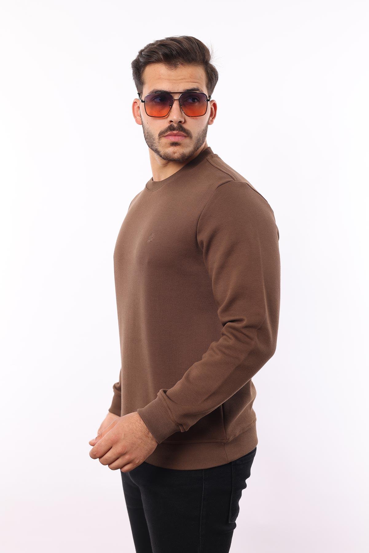 Rugatchi Şardonlu Pike Sweatshirt – %70 Pamuk %30 Viskoz Bisiklet Yaka