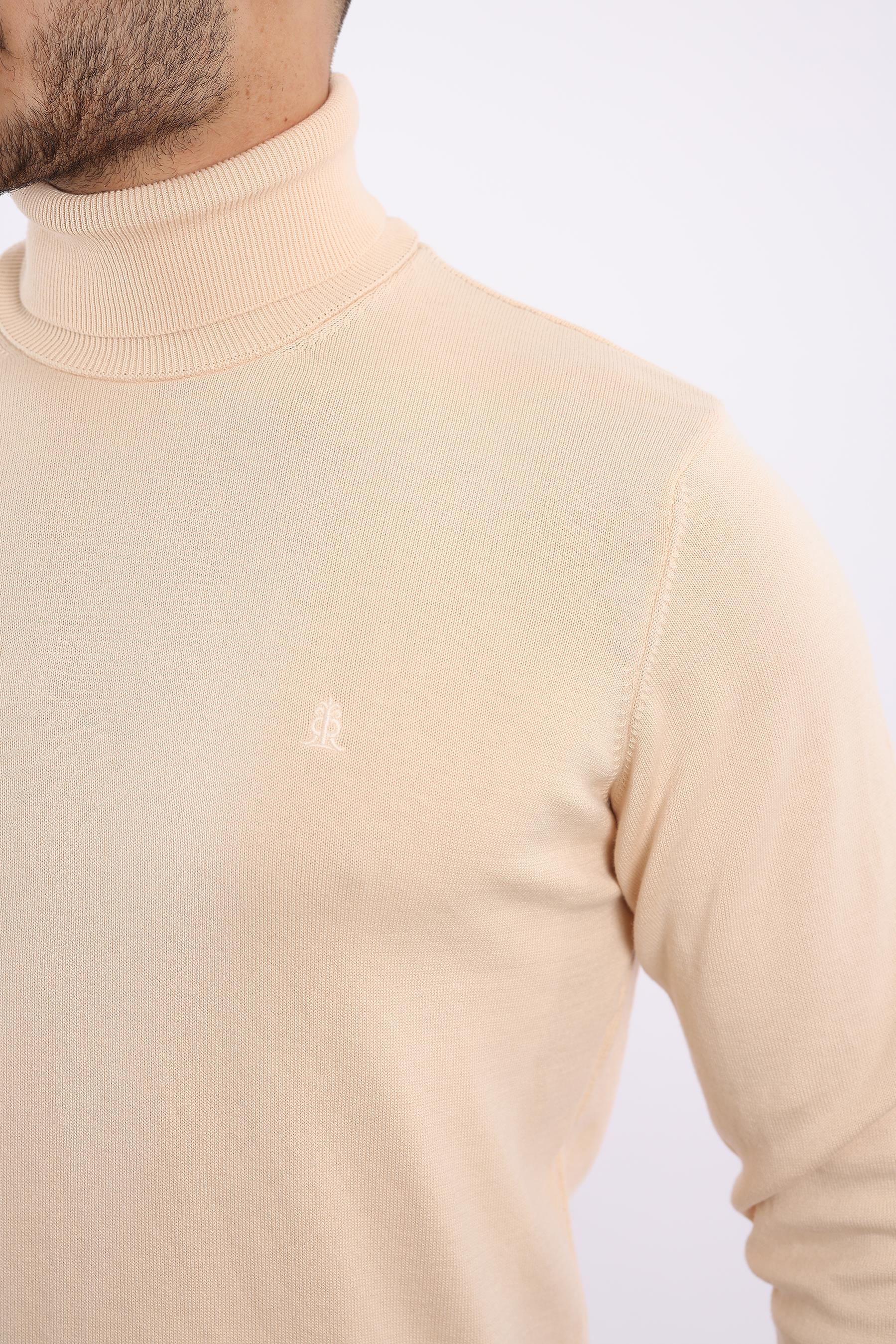 Erkek Balıkçı Yaka Triko Kazak — %100 Pamuk, Klasik