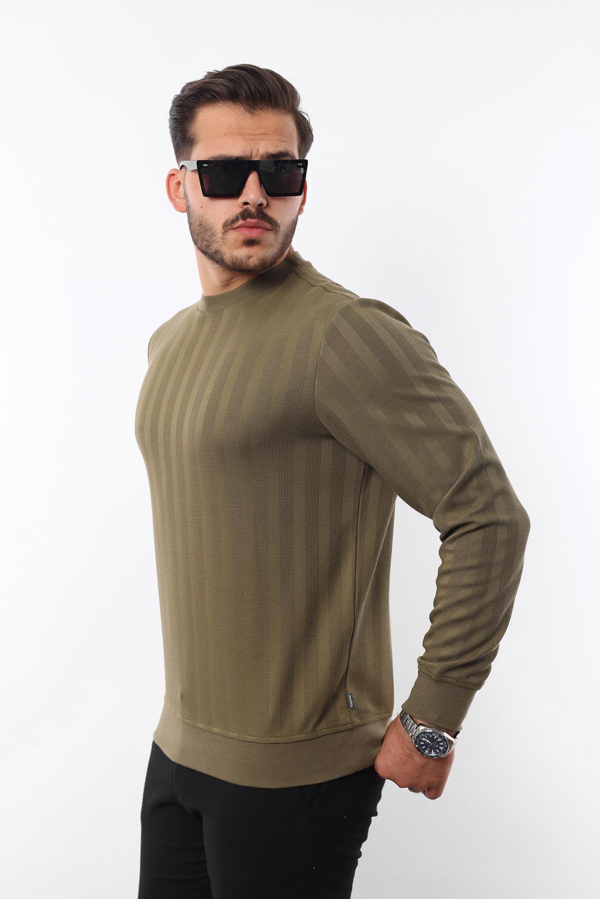 Rugatchi Jakarlı Sweatshirt – %70 Pamuk %30 Viskoz Bisiklet Yaka